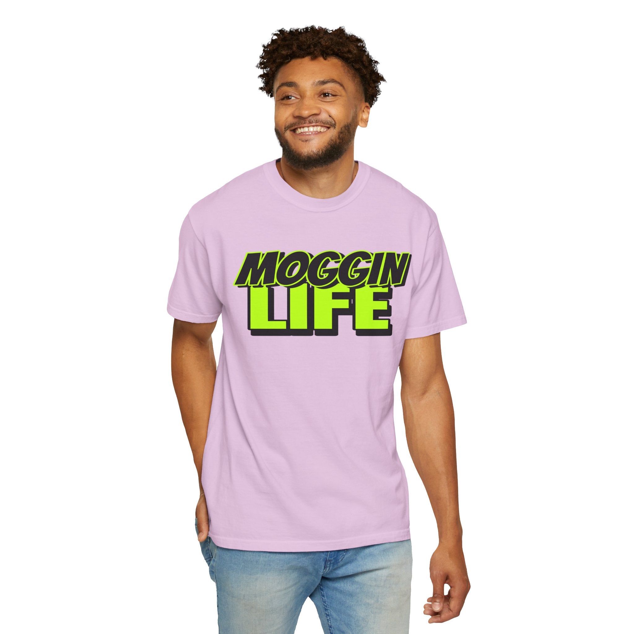 "Moggin Life" — Bold Neon Graphic Tee