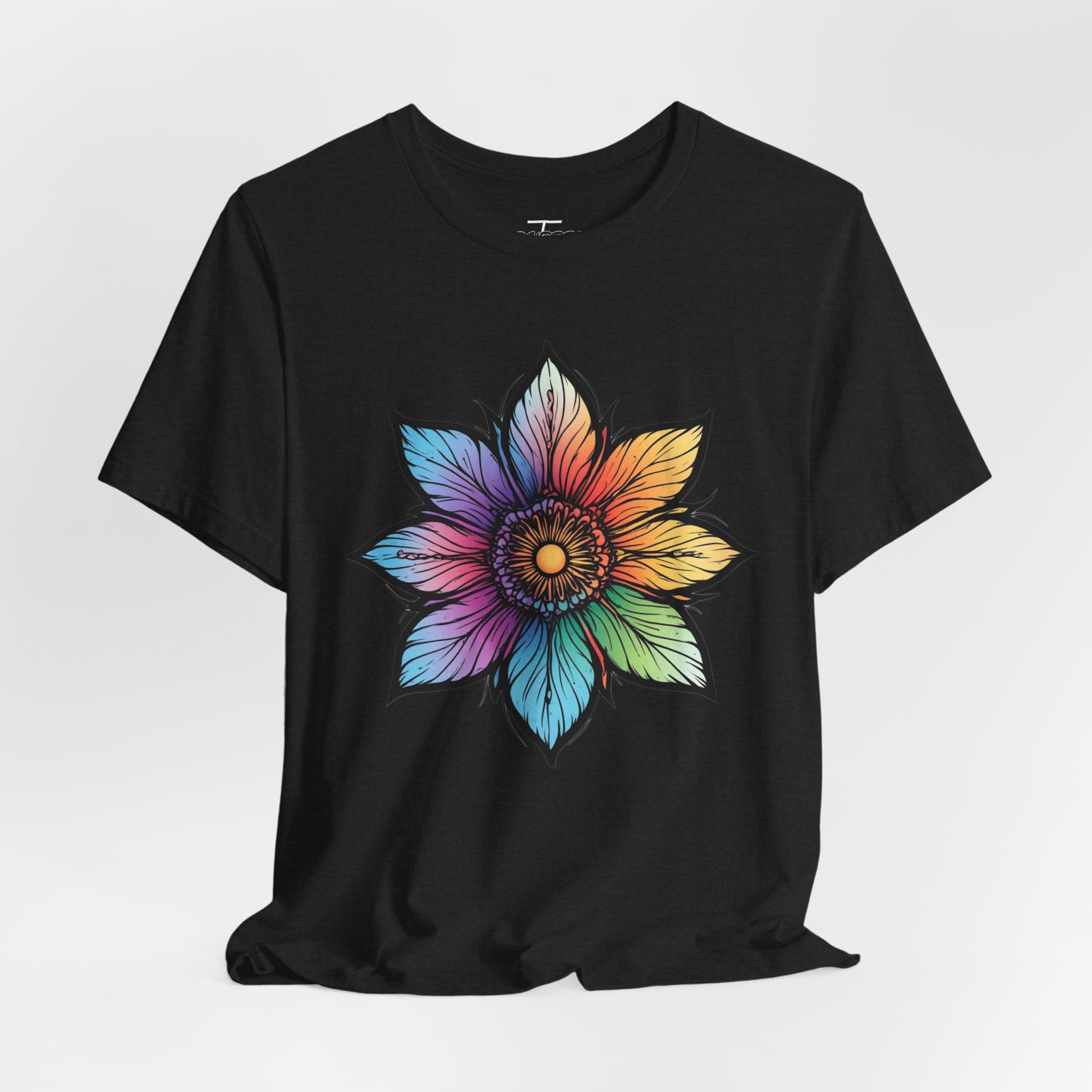 "Flower Power" Rainbow Colorful Graphic Tee