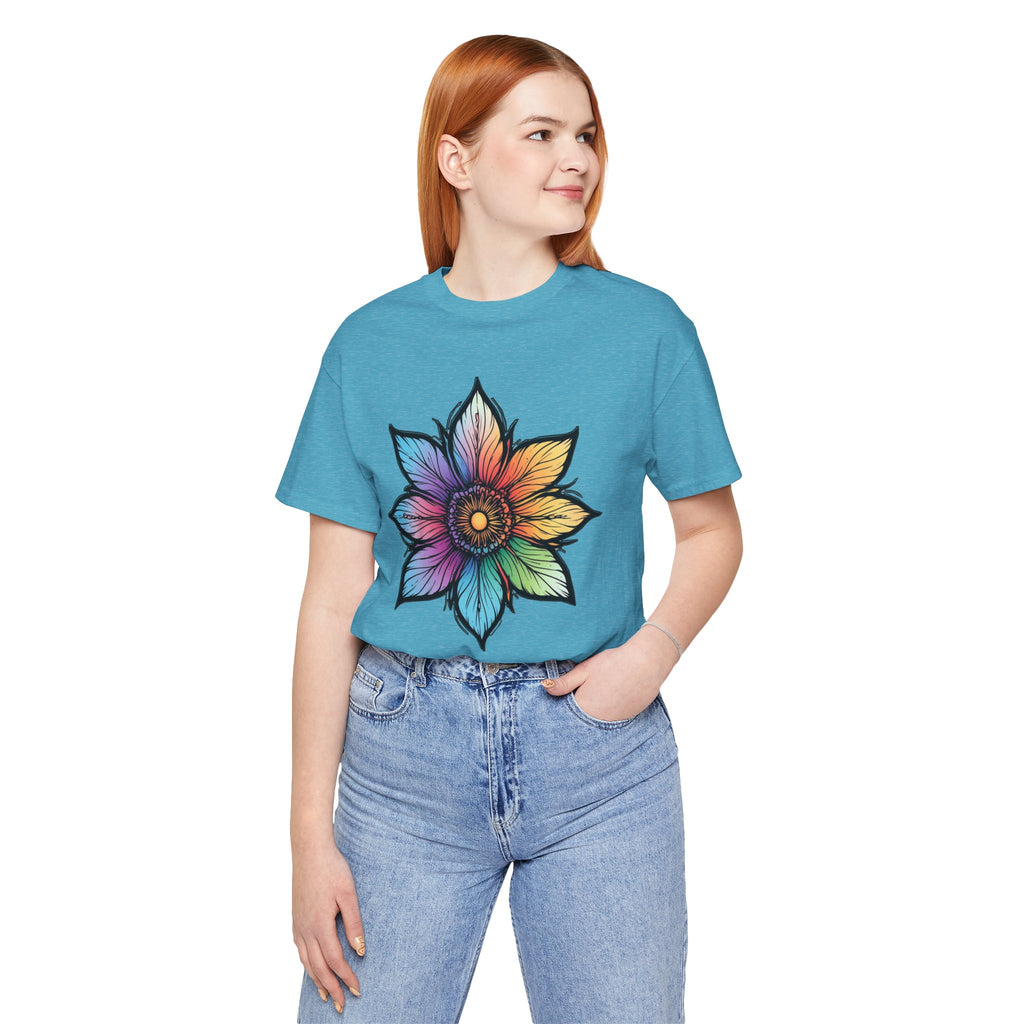 "Flower Power" Rainbow Colorful Graphic Tee
