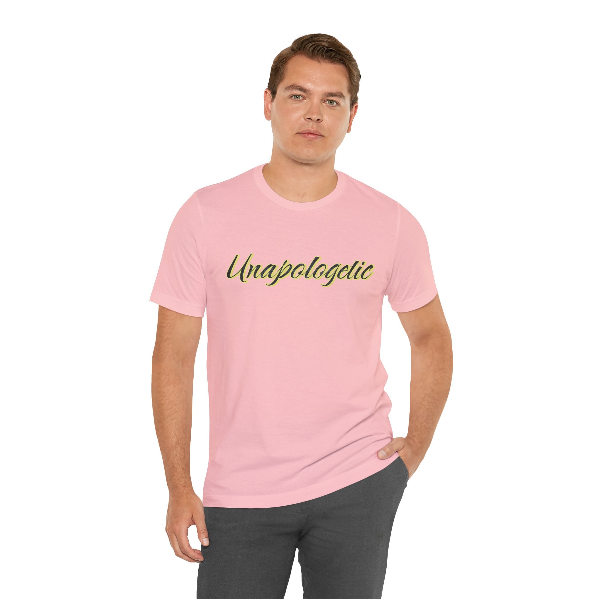 "Unapologetic" Bold Gold Lettering Graphic Tee