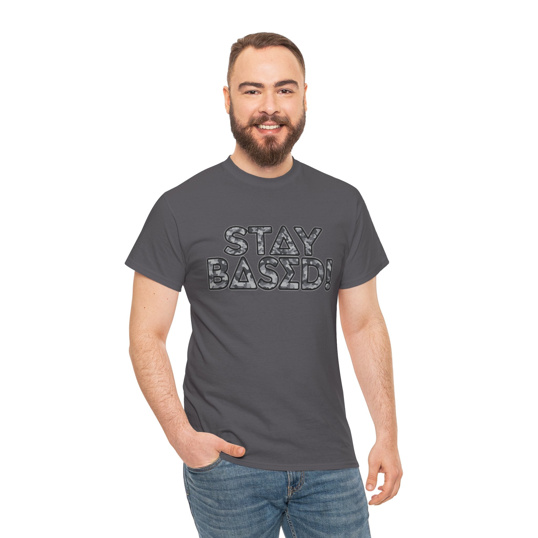 "Stay Based!" Urban Camo Graphic Tee