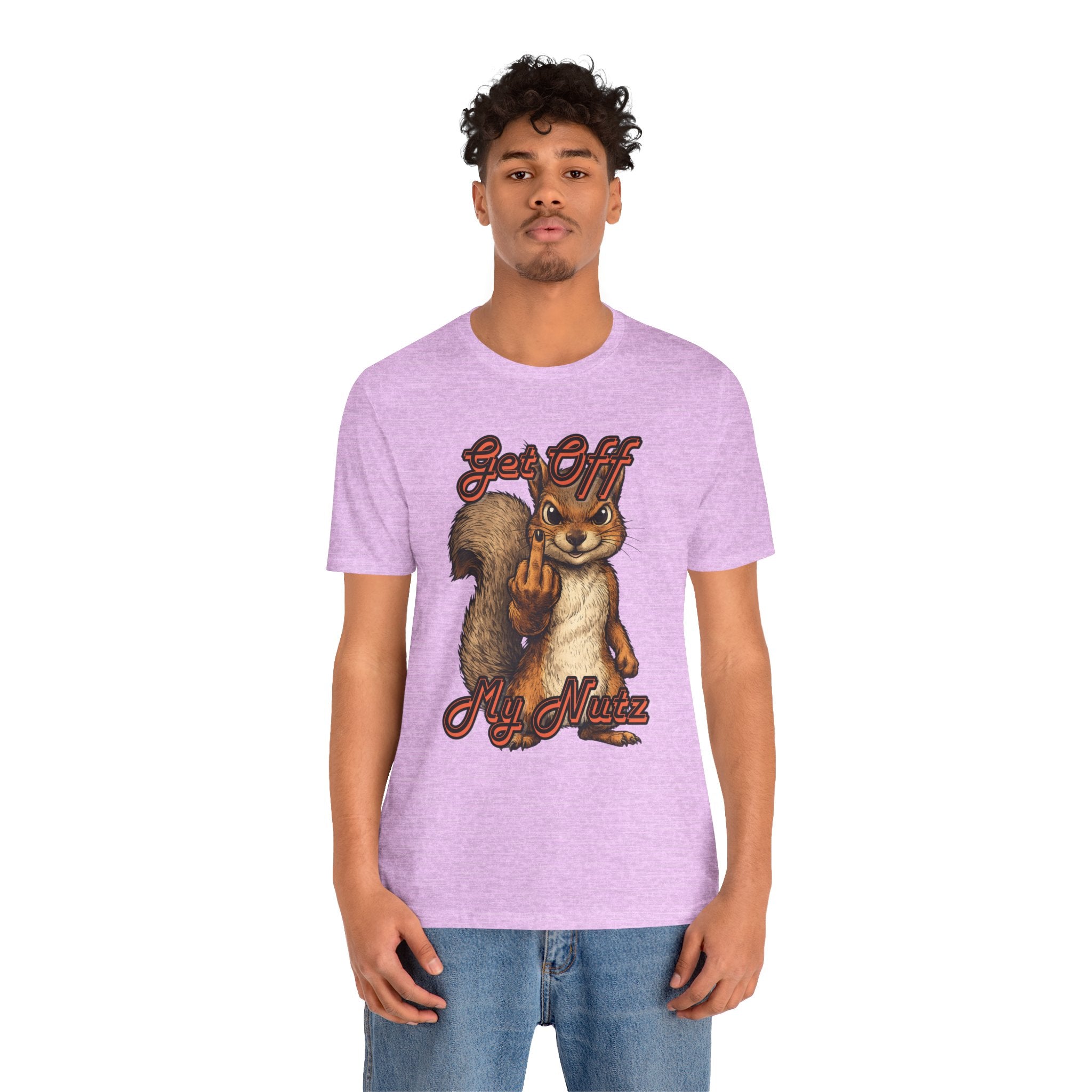 "Get Off My Nutz" Funny Middle Finger Squirrel Graphic Tee