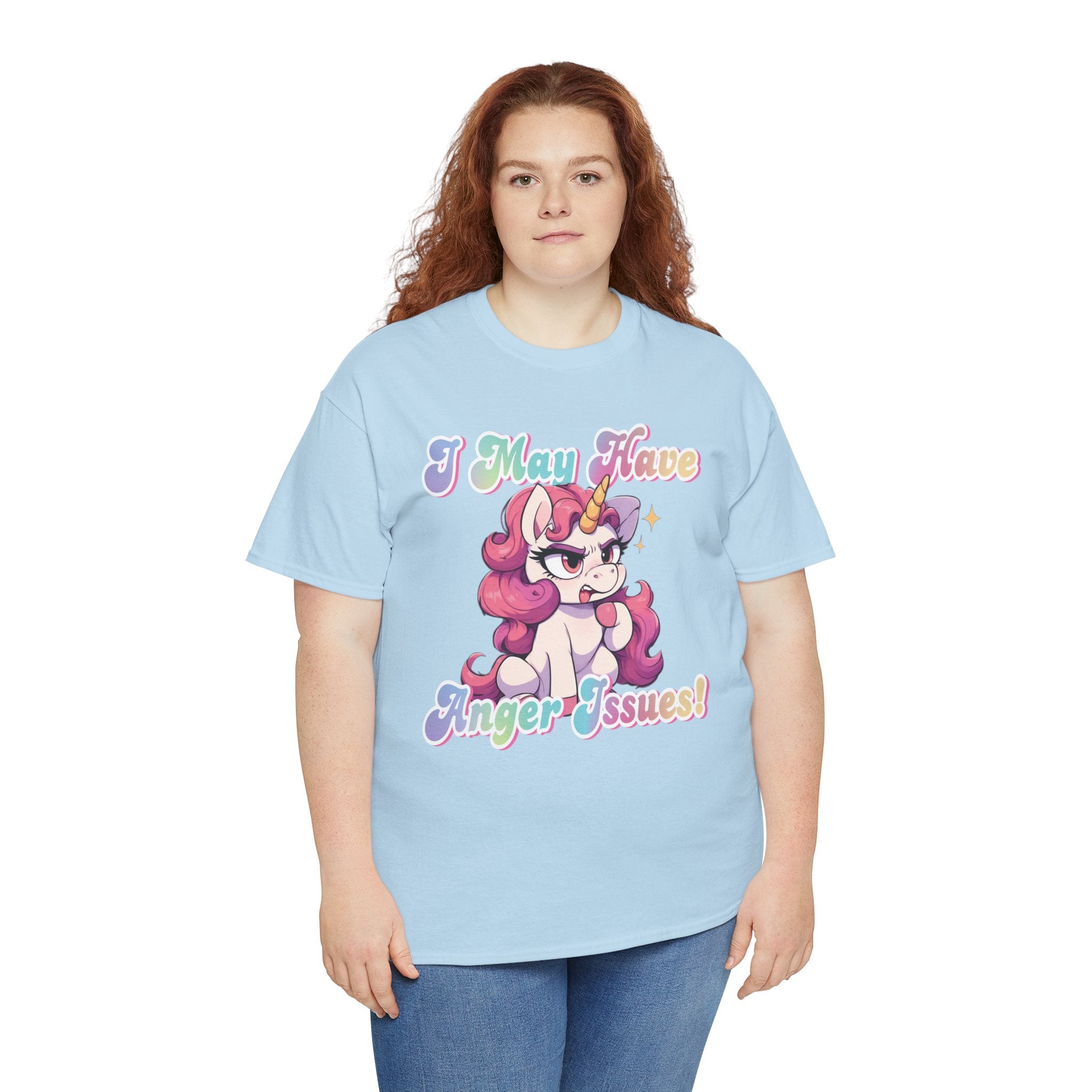 "I May Have Anger Issues" Cute Angry Unicorn Pastel Graphic Tee