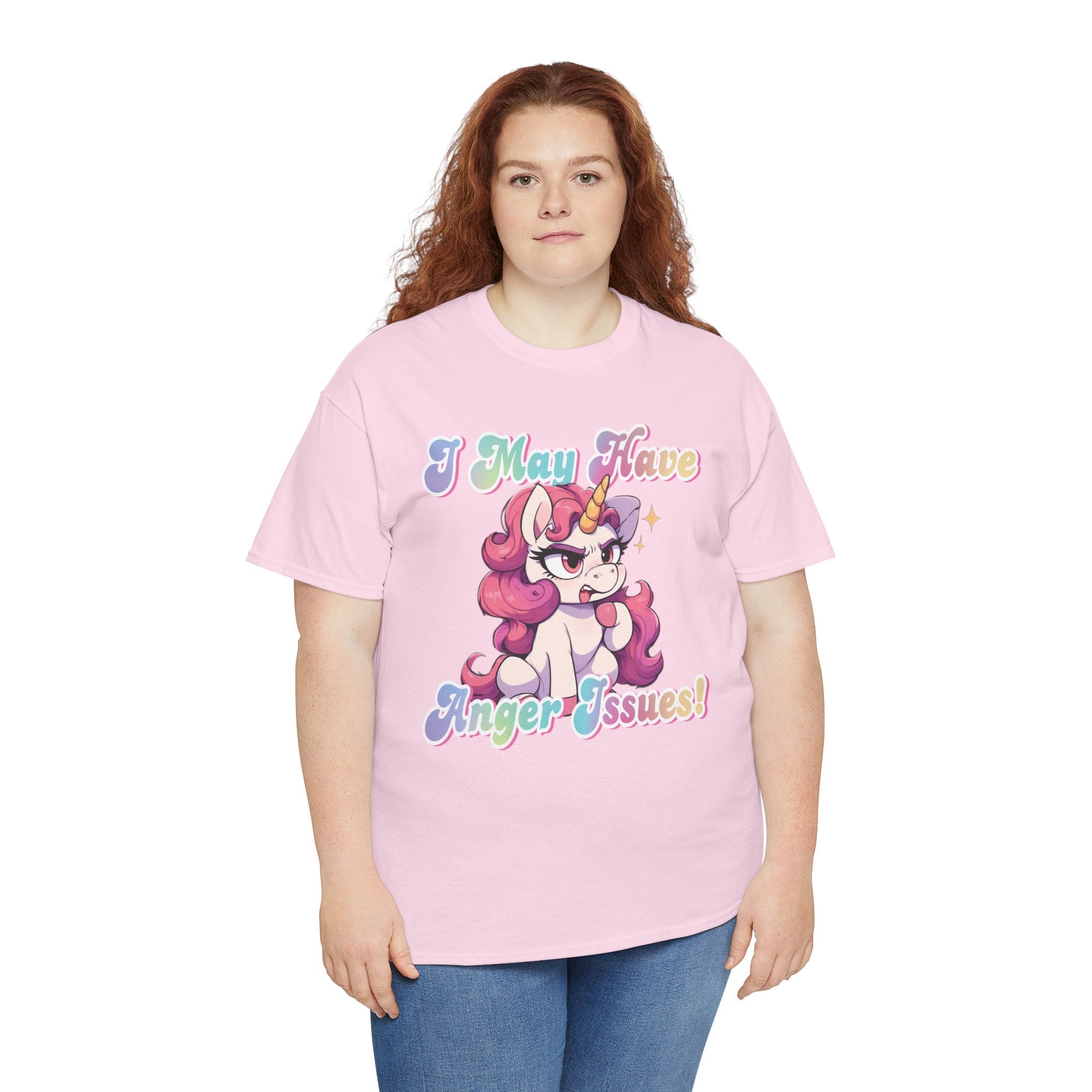 "I May Have Anger Issues" Cute Angry Unicorn Pastel Graphic Tee