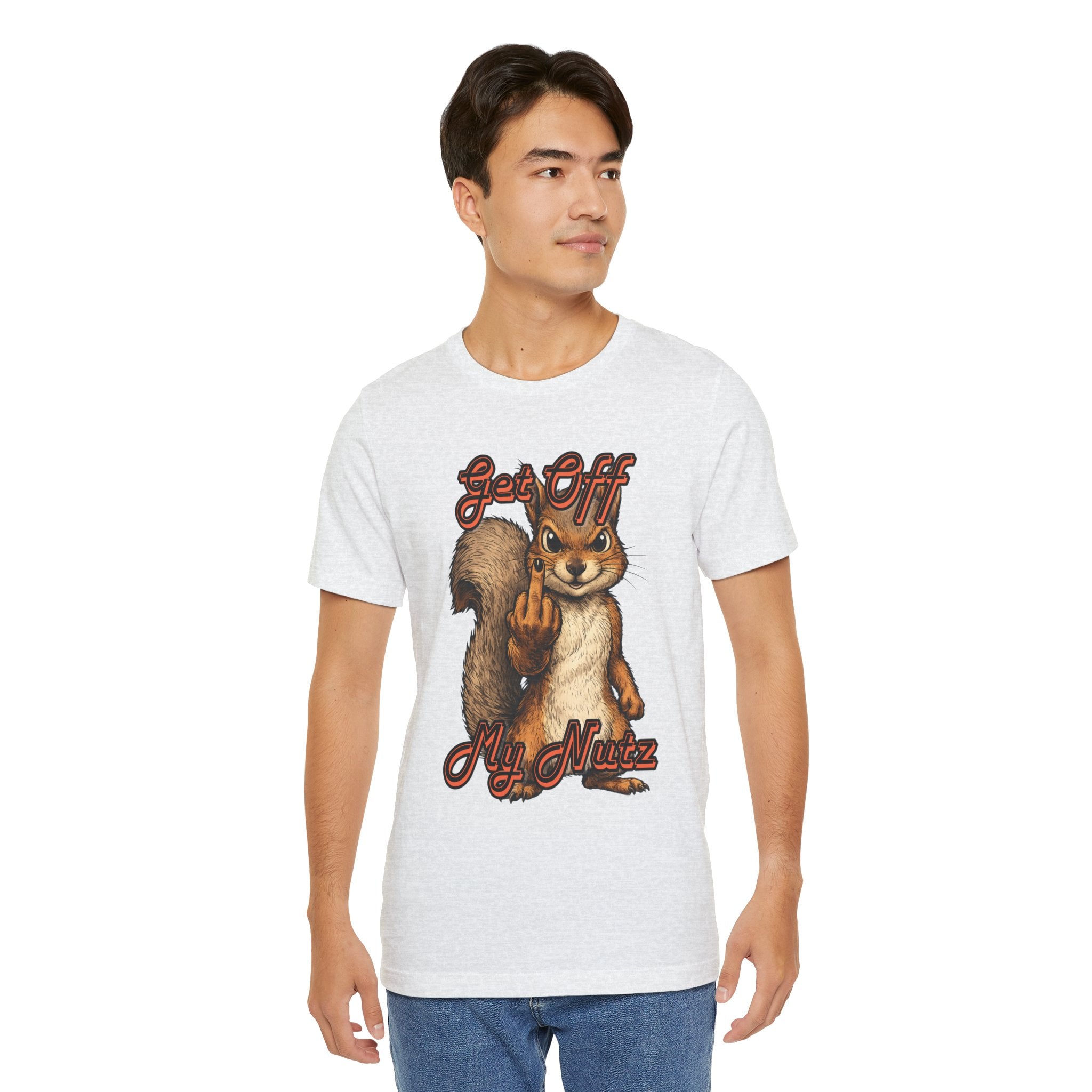 "Get Off My Nutz" Funny Middle Finger Squirrel Graphic Tee