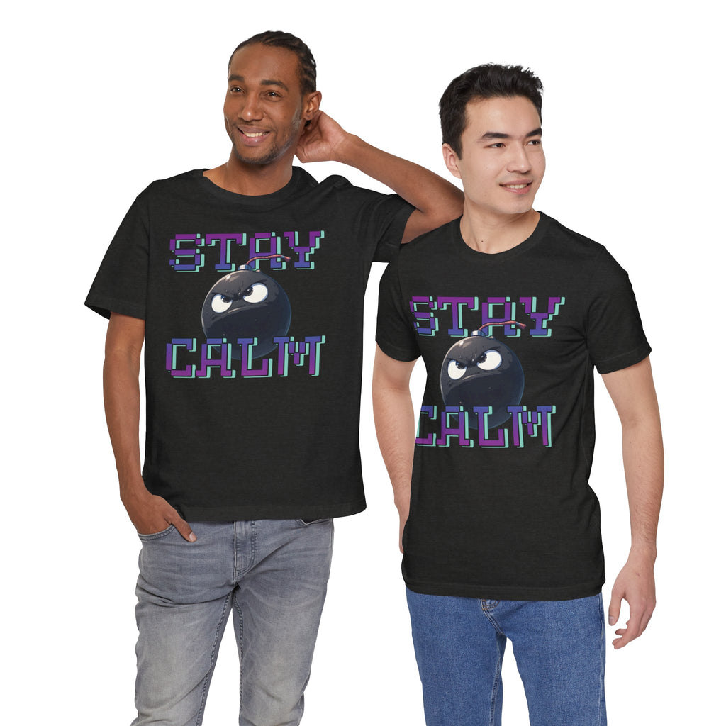 "Stay Calm" Retro Pixel Bomb Graphic Tee