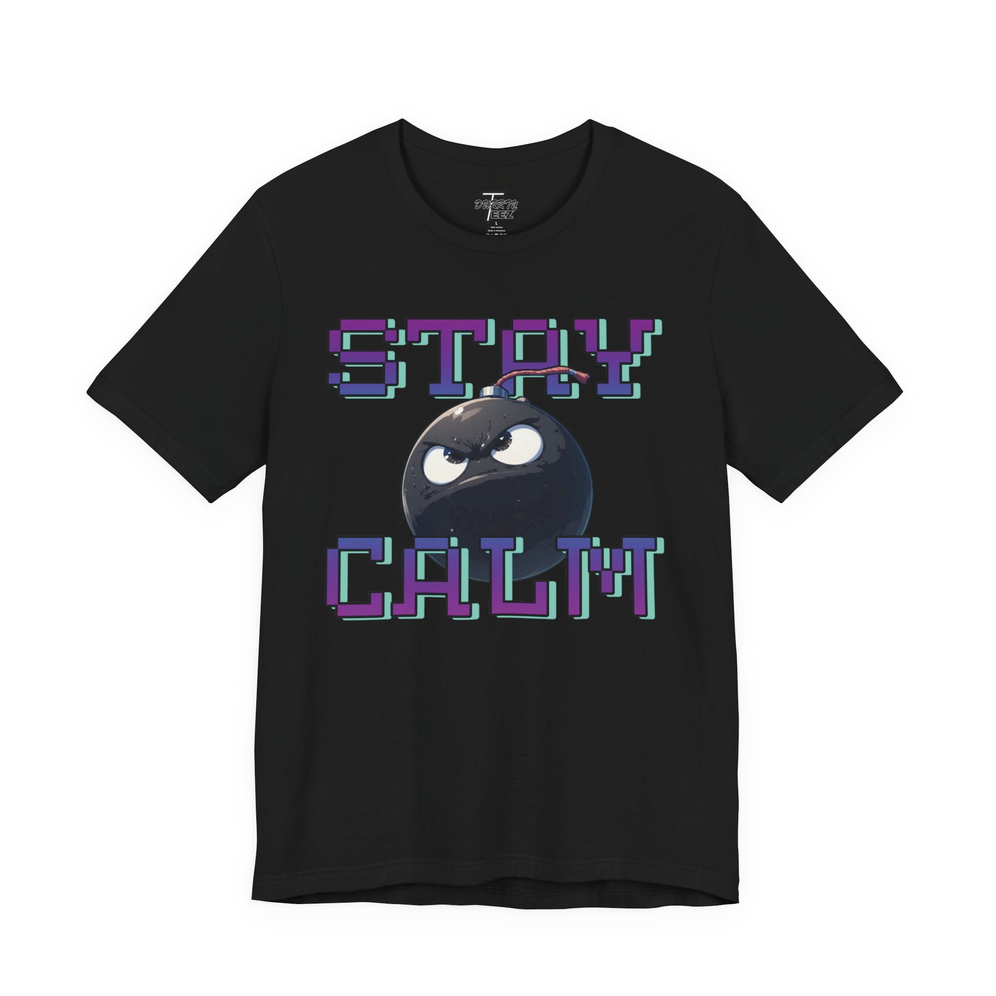 "Stay Calm" Retro Pixel Bomb Graphic Tee