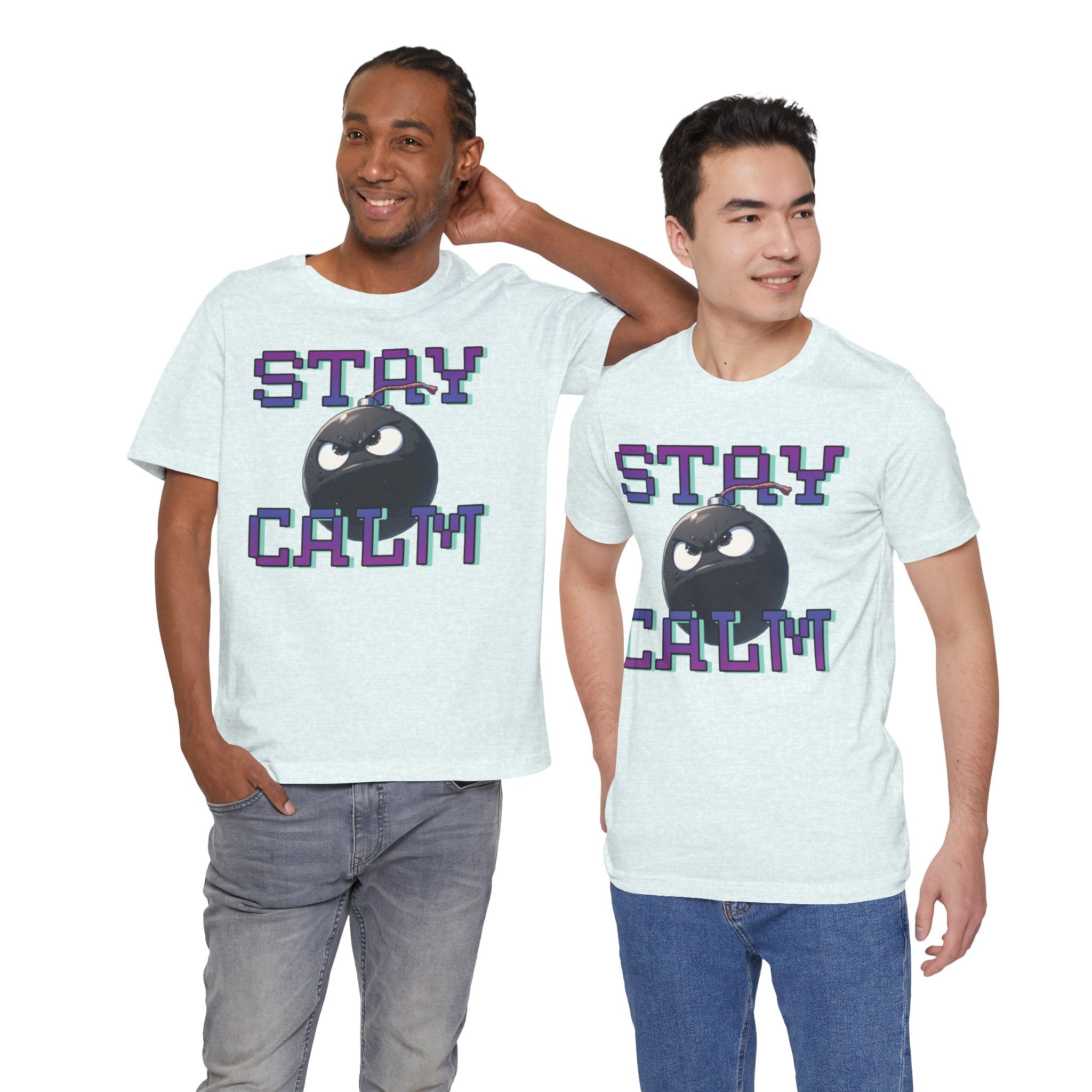 "Stay Calm" Retro Pixel Bomb Graphic Tee