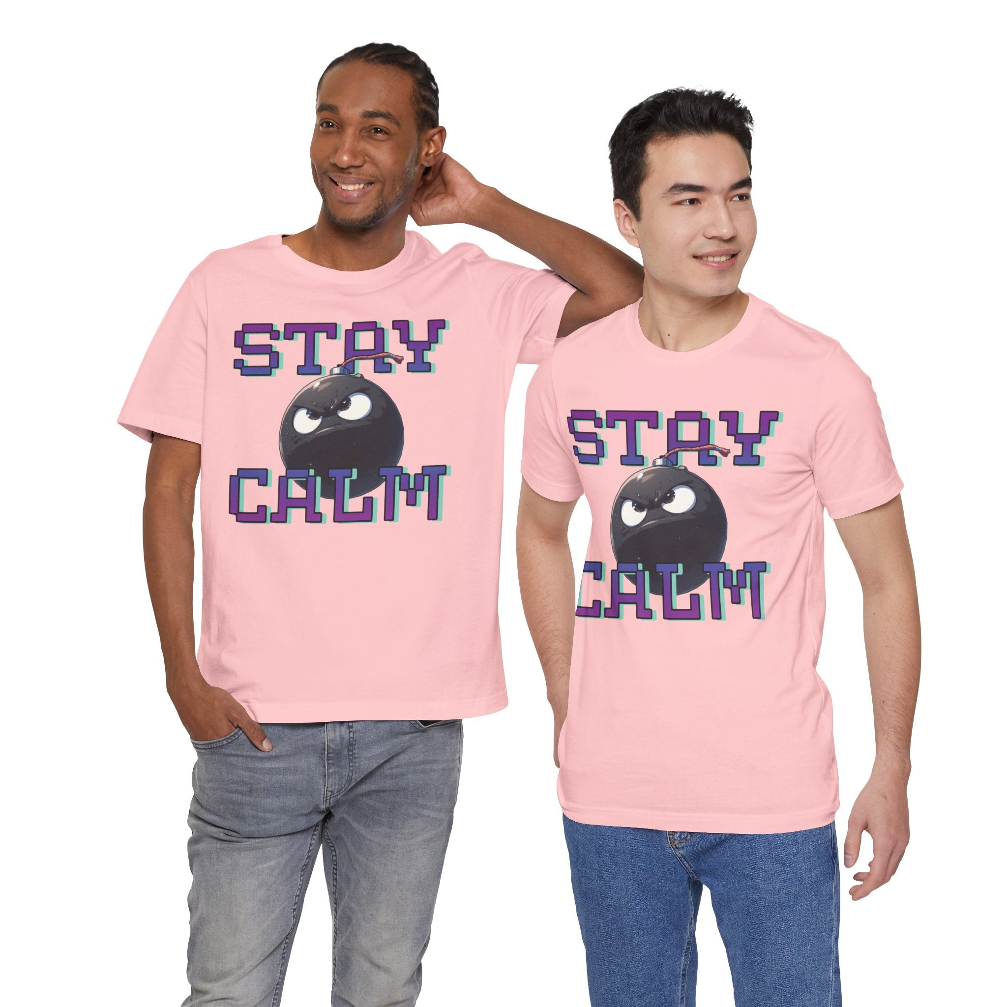 "Stay Calm" Retro Pixel Bomb Graphic Tee