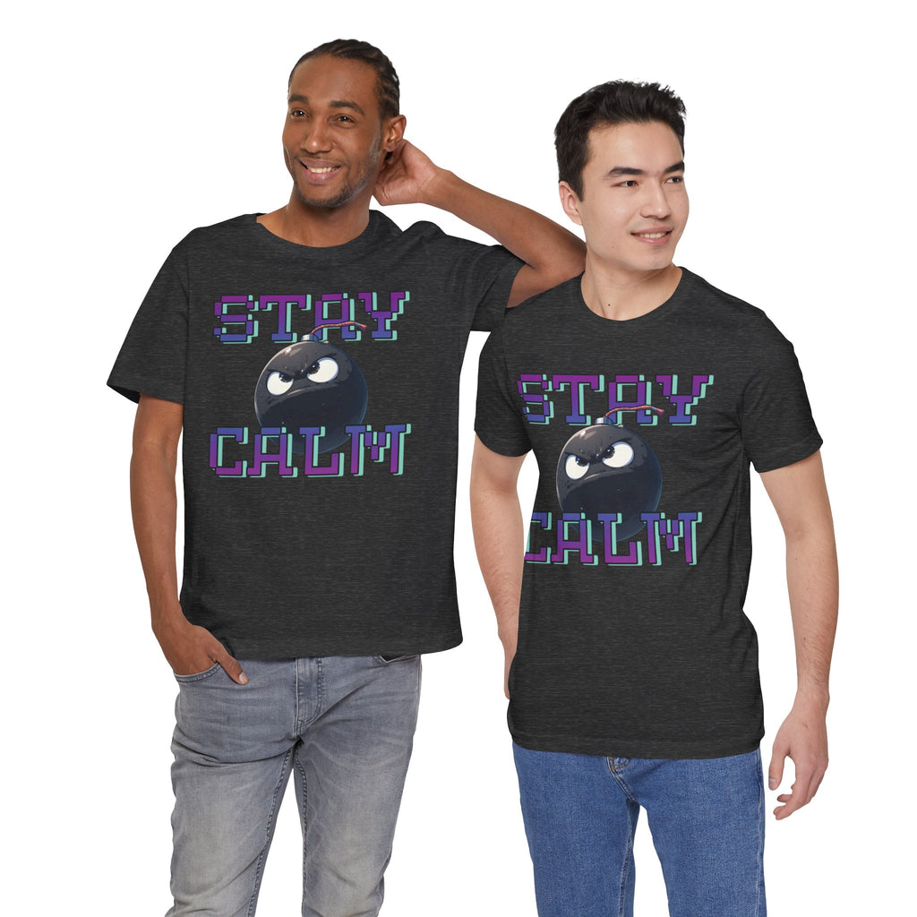 "Stay Calm" Retro Pixel Bomb Graphic Tee