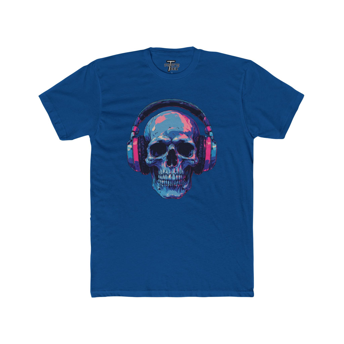 "Music Till Death" V2 Neon Skull with Headphones Graphic Tee