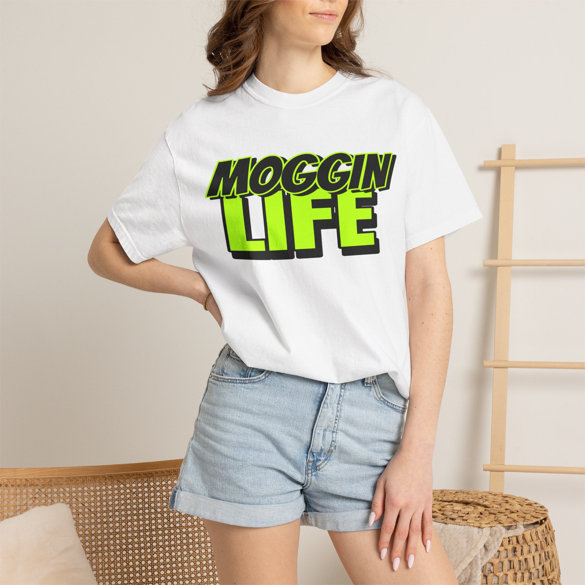 "Moggin Life" — Bold Neon Graphic Tee
