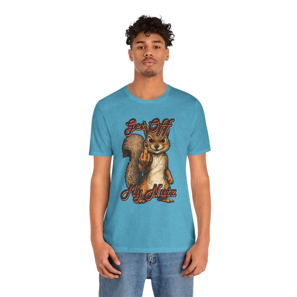 "Get Off My Nutz" Funny Middle Finger Squirrel Graphic Tee