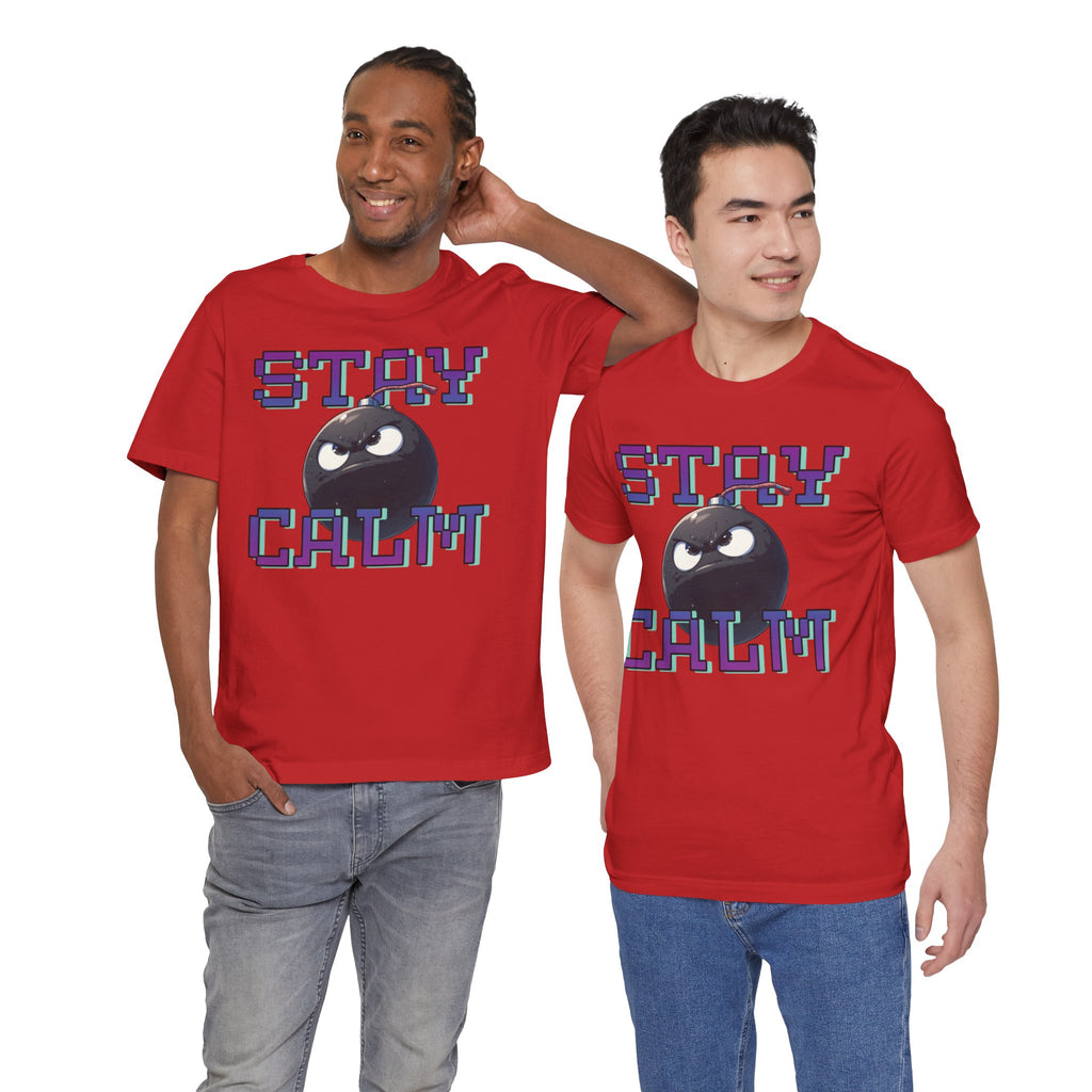 "Stay Calm" Retro Pixel Bomb Graphic Tee