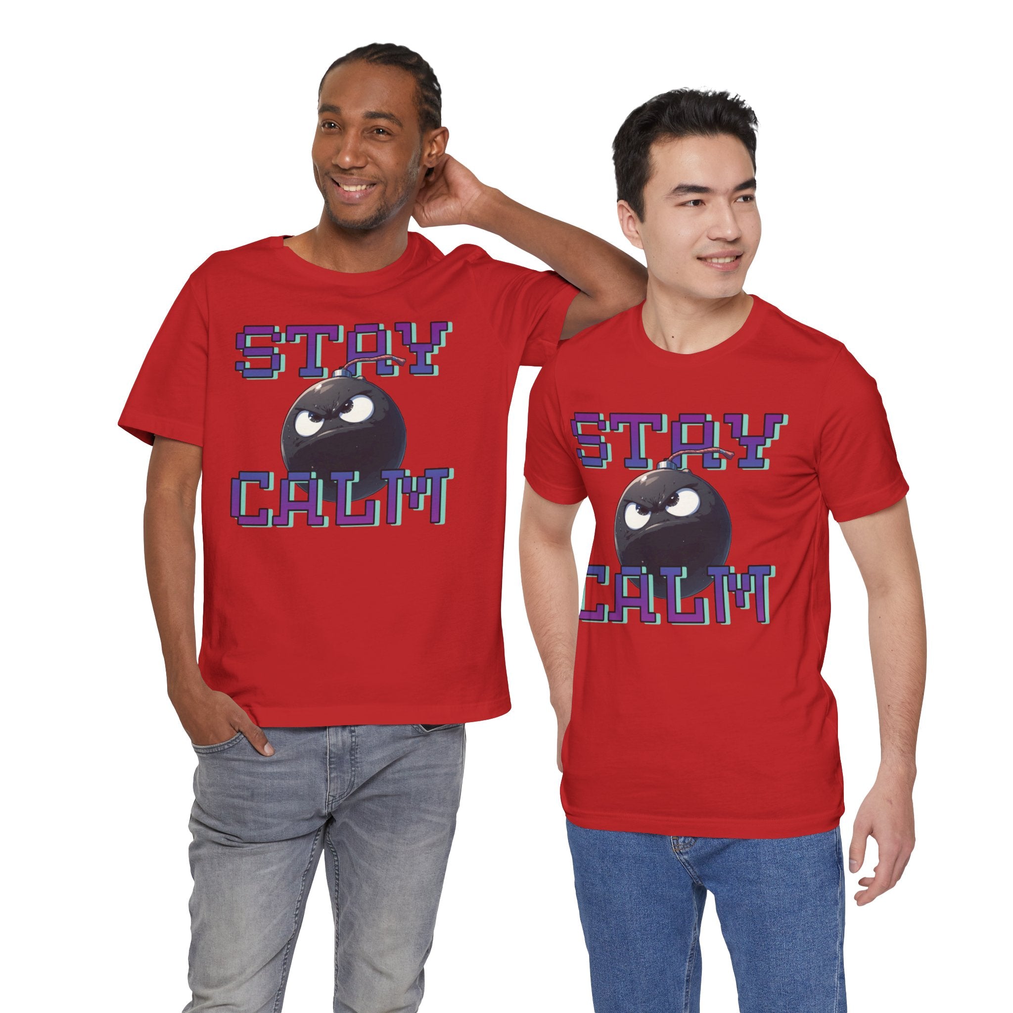 "Stay Calm" Retro Pixel Bomb Graphic Tee