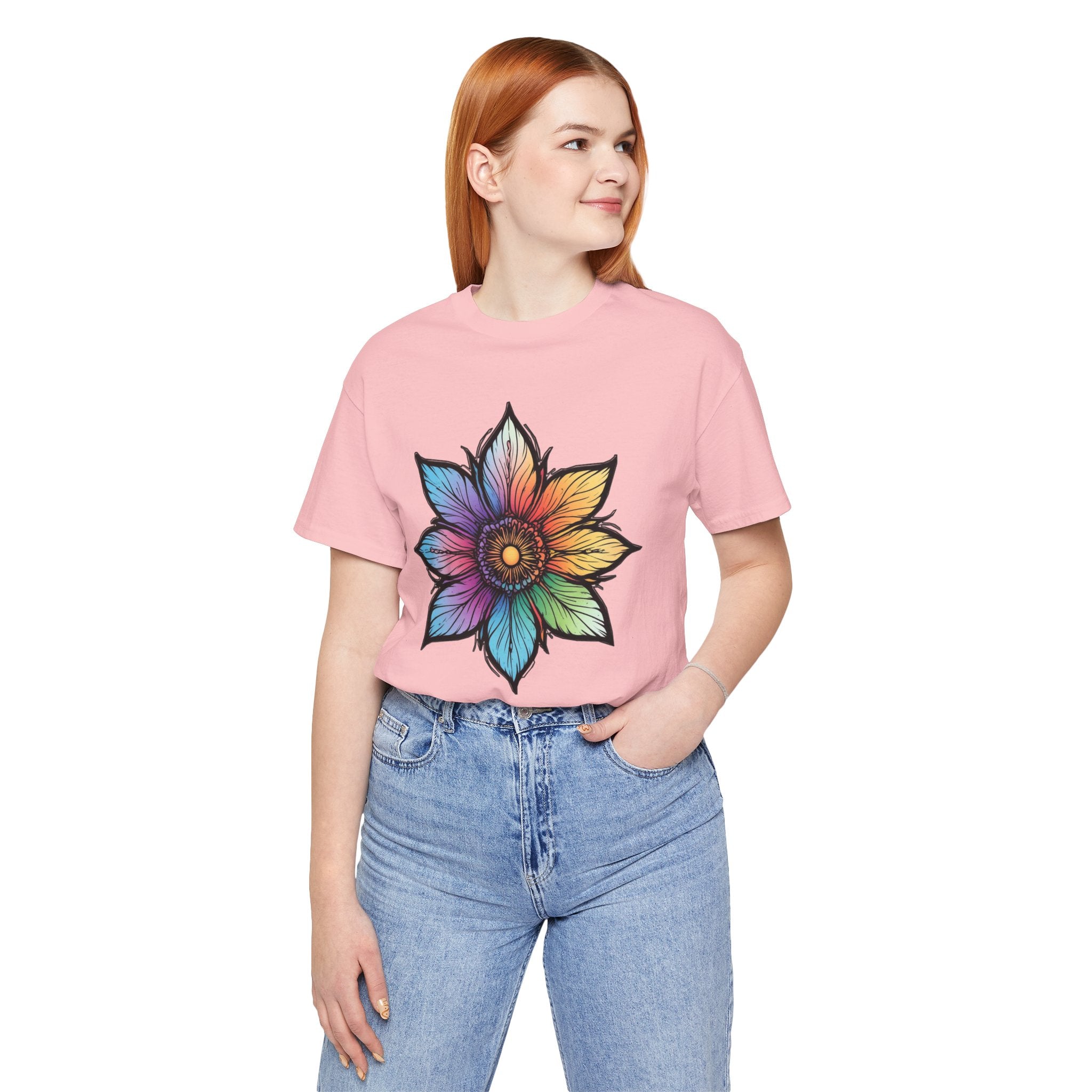 "Flower Power" Rainbow Colorful Graphic Tee