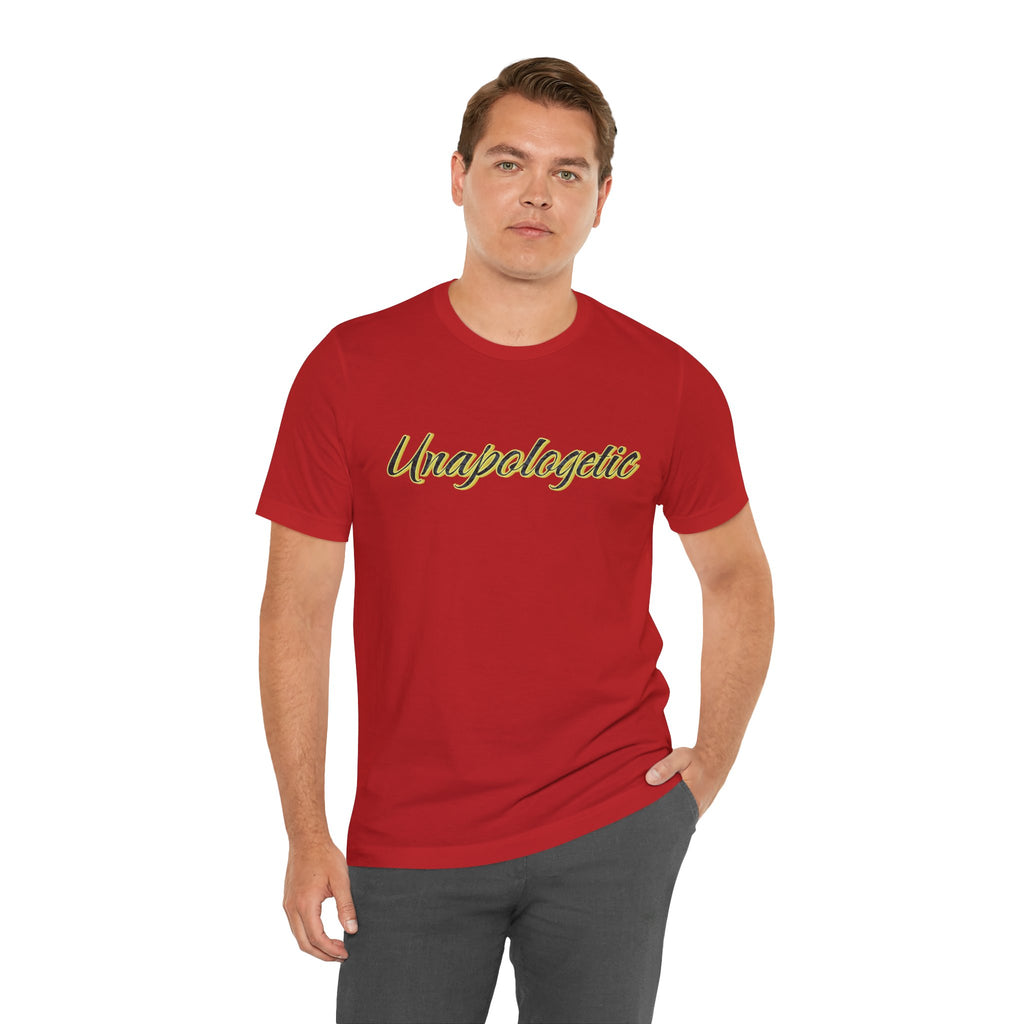 "Unapologetic" Bold Gold Lettering Graphic Tee