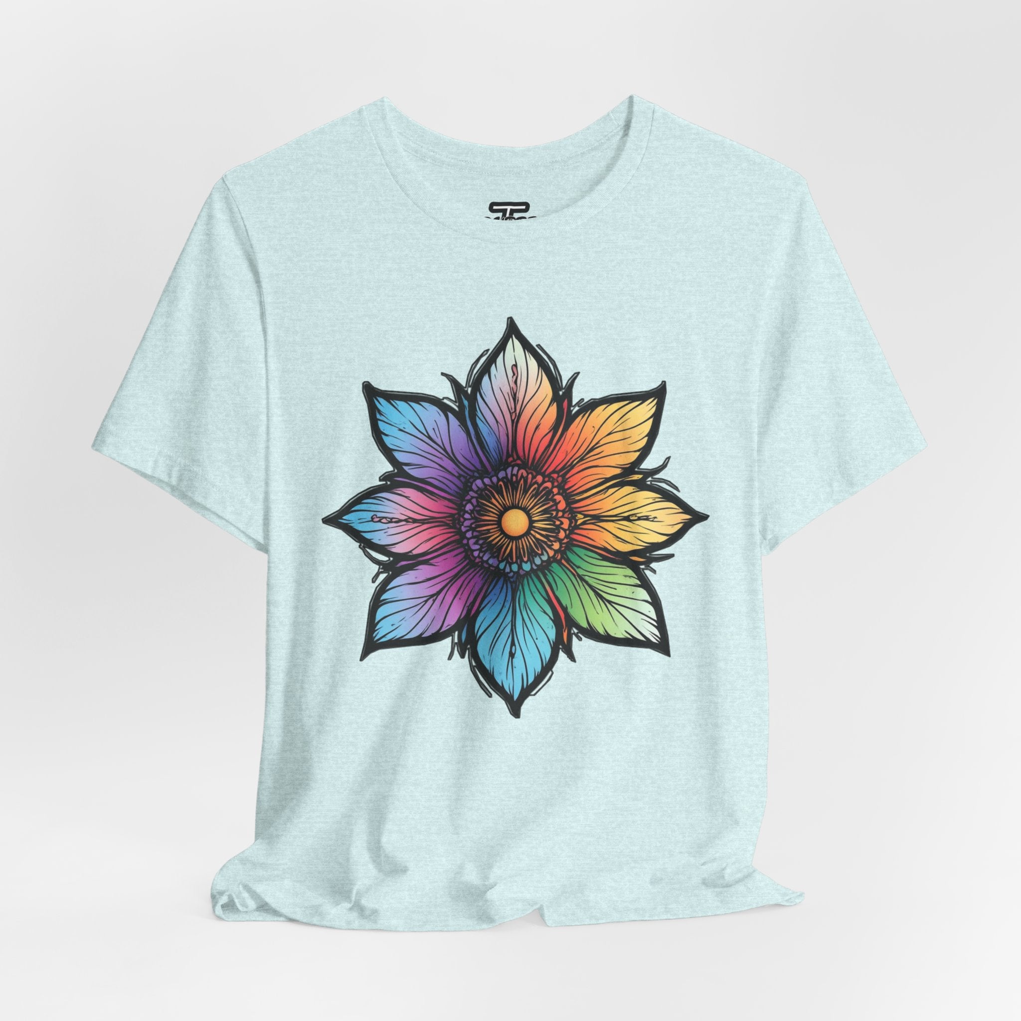 "Flower Power" Rainbow Colorful Graphic Tee
