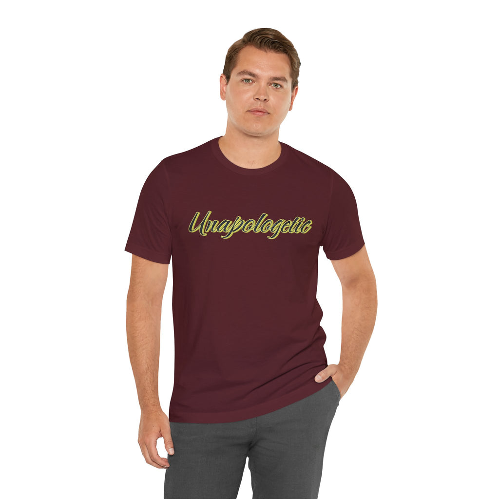 "Unapologetic" Bold Gold Lettering Graphic Tee