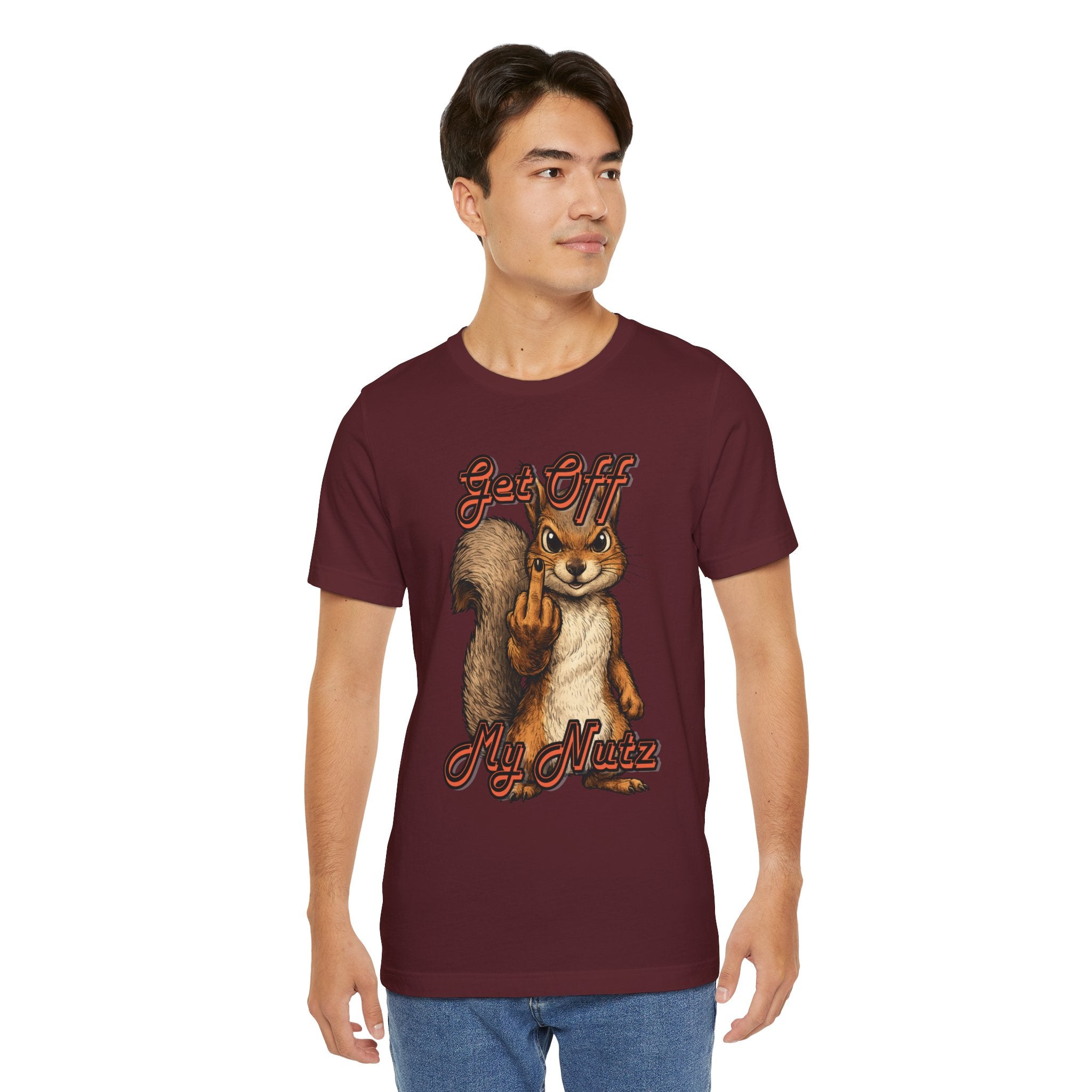 "Get Off My Nutz" Funny Middle Finger Squirrel Graphic Tee