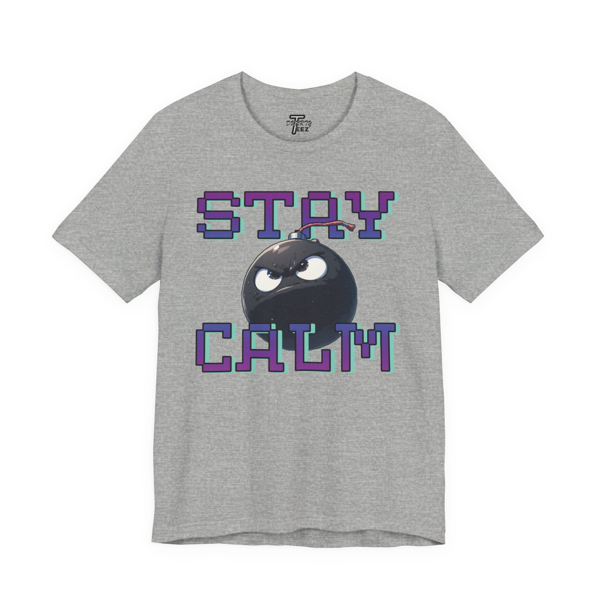 "Stay Calm" Retro Pixel Bomb Graphic Tee