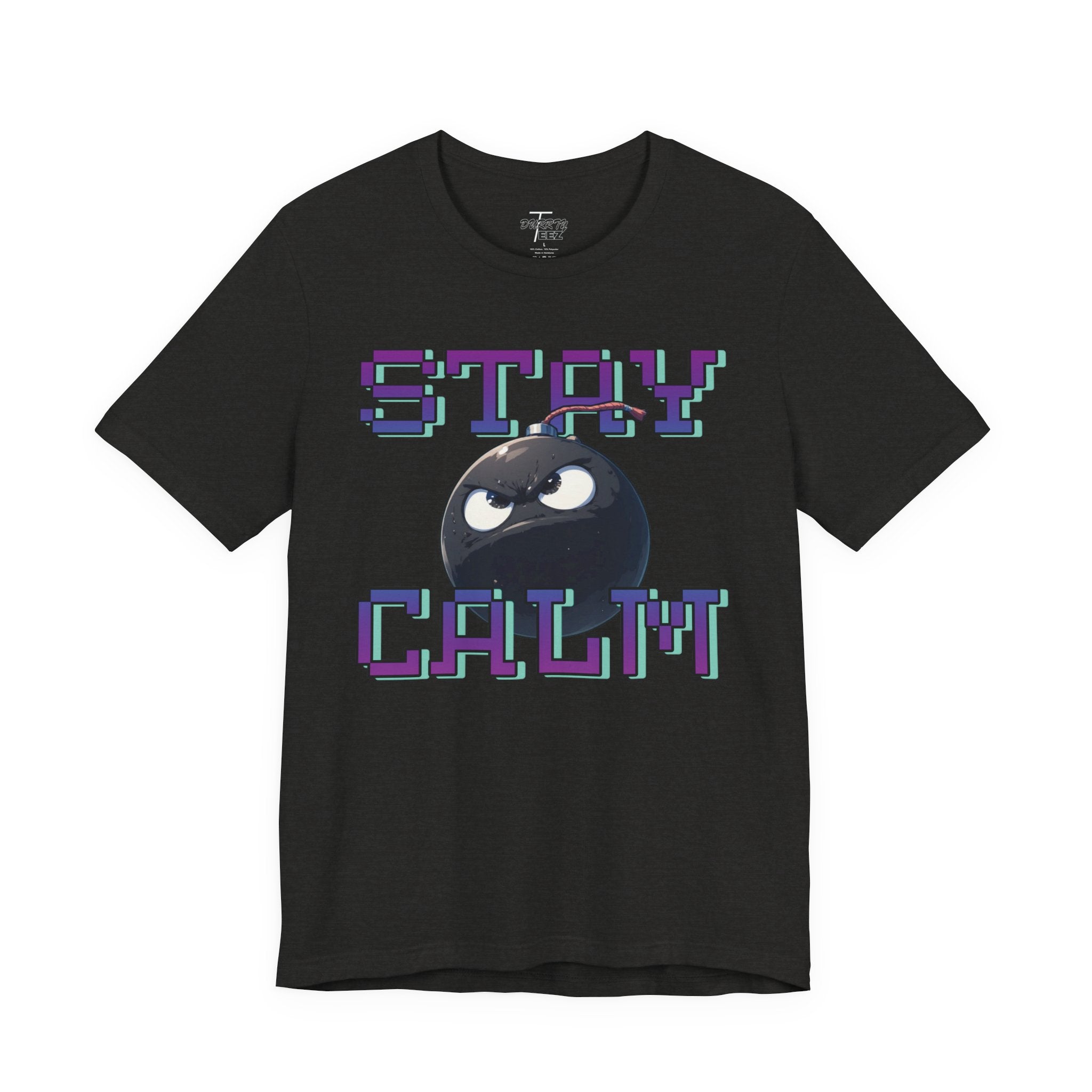 "Stay Calm" Retro Pixel Bomb Graphic Tee