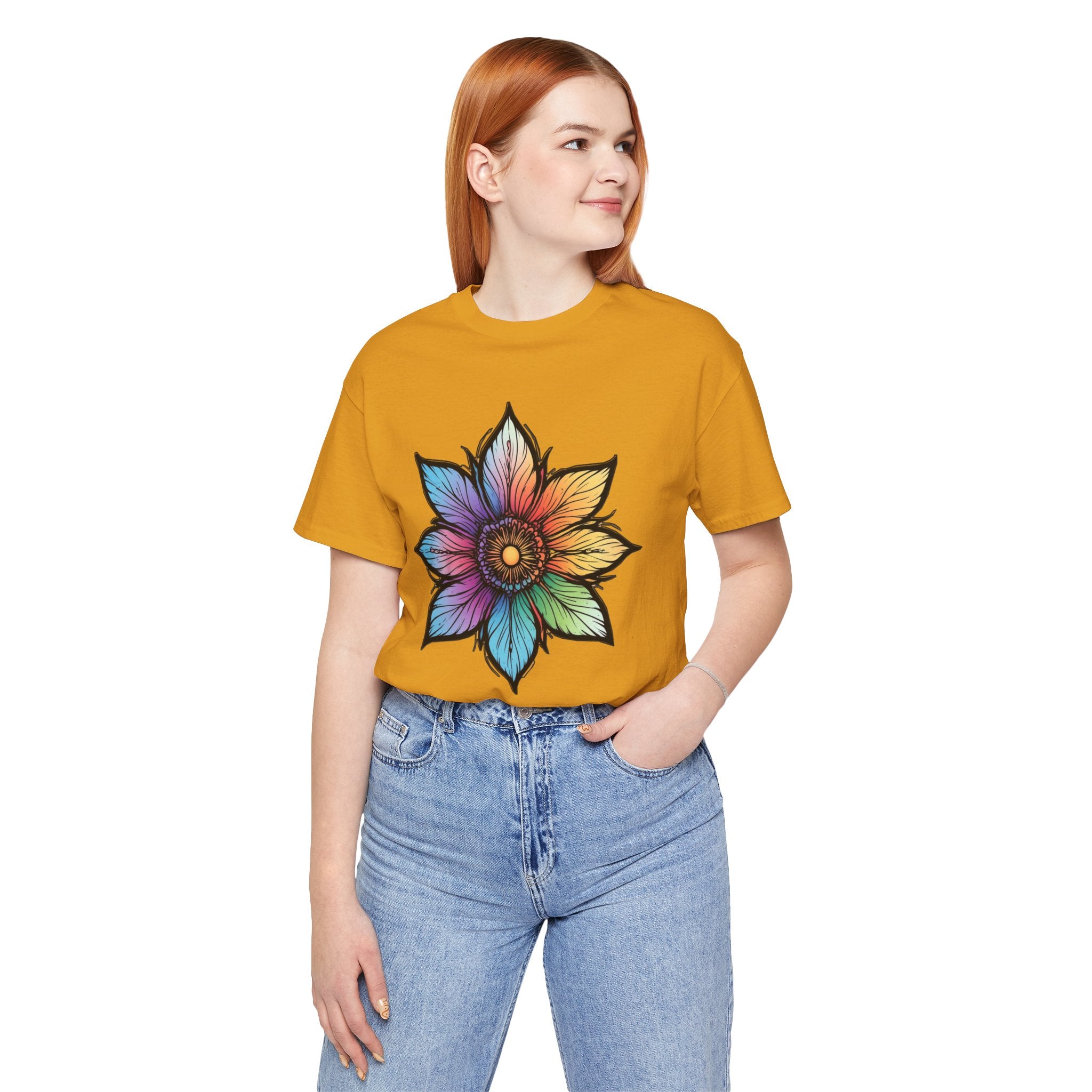 "Flower Power" Rainbow Colorful Graphic Tee