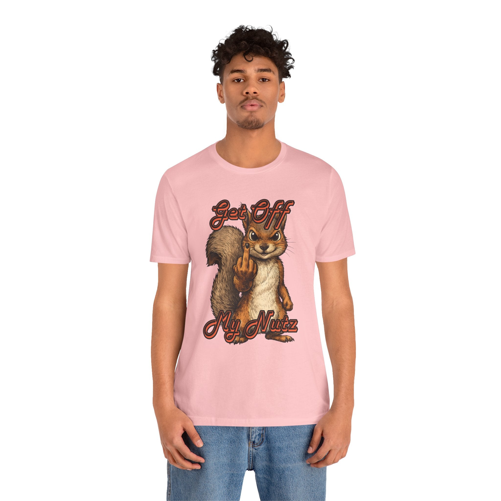 "Get Off My Nutz" Funny Middle Finger Squirrel Graphic Tee