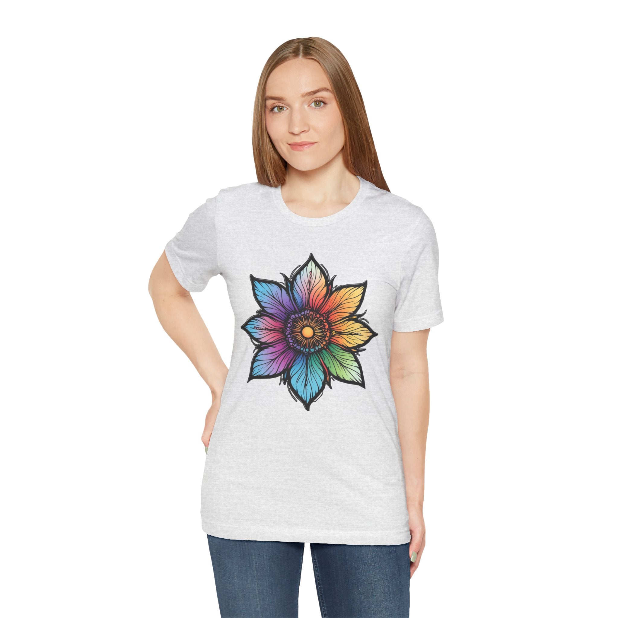 "Flower Power" Rainbow Colorful Graphic Tee