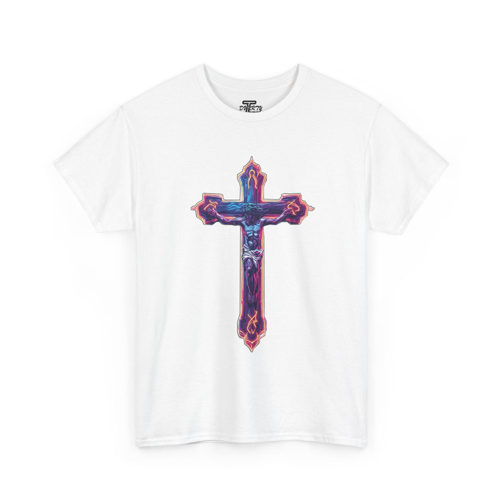"Self Sacrifice" Neon Christian Cross Graphic Tee