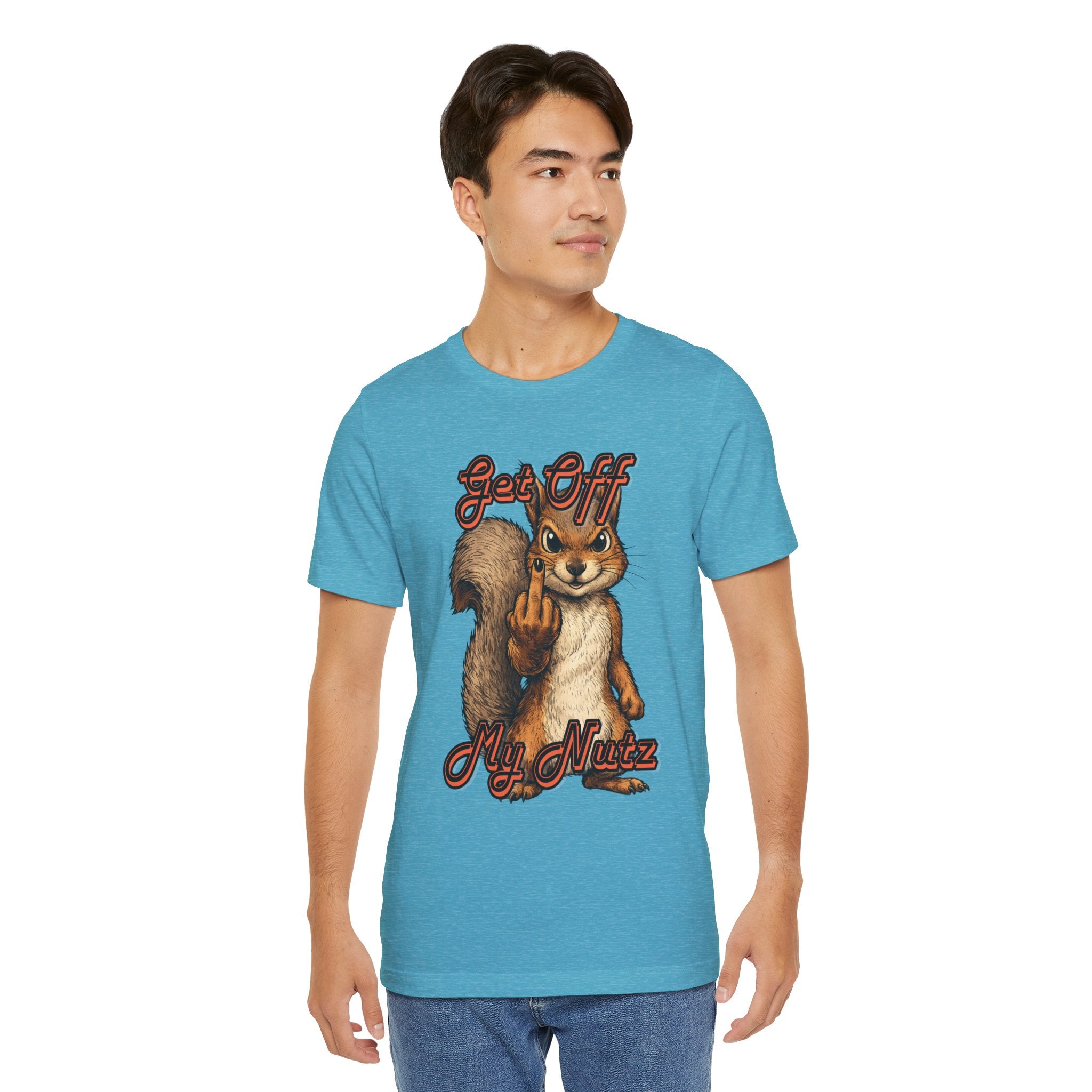 "Get Off My Nutz" Funny Middle Finger Squirrel Graphic Tee