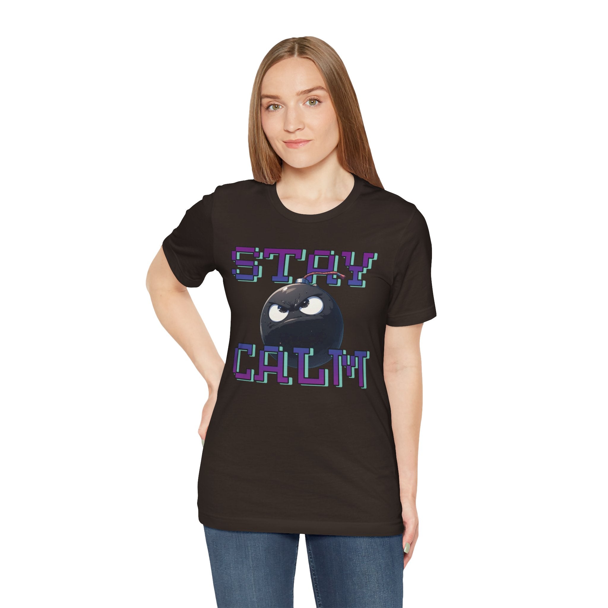"Stay Calm" Retro Pixel Bomb Graphic Tee