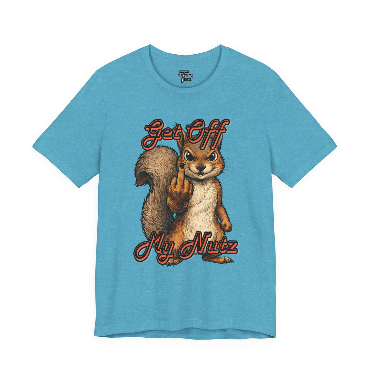 "Get Off My Nutz" Funny Middle Finger Squirrel Graphic Tee