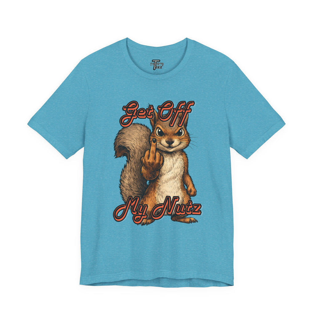 "Get Off My Nutz" Funny Middle Finger Squirrel Graphic Tee