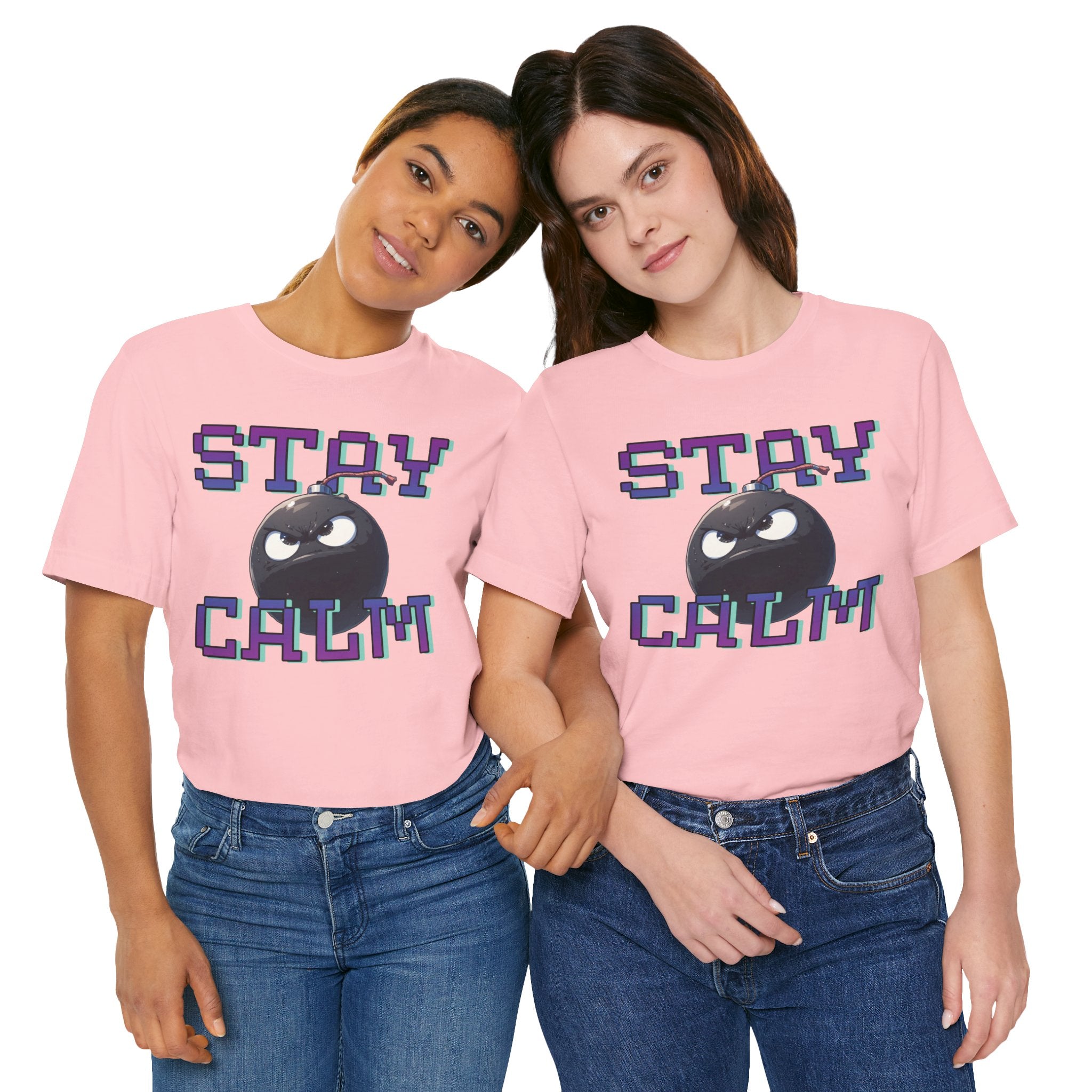 "Stay Calm" Retro Pixel Bomb Graphic Tee