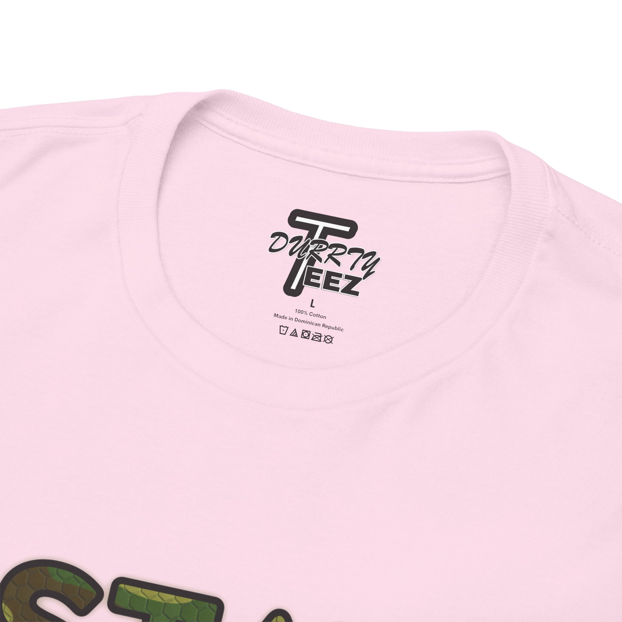 "Stay Based!" Green Camo Graphic Tee