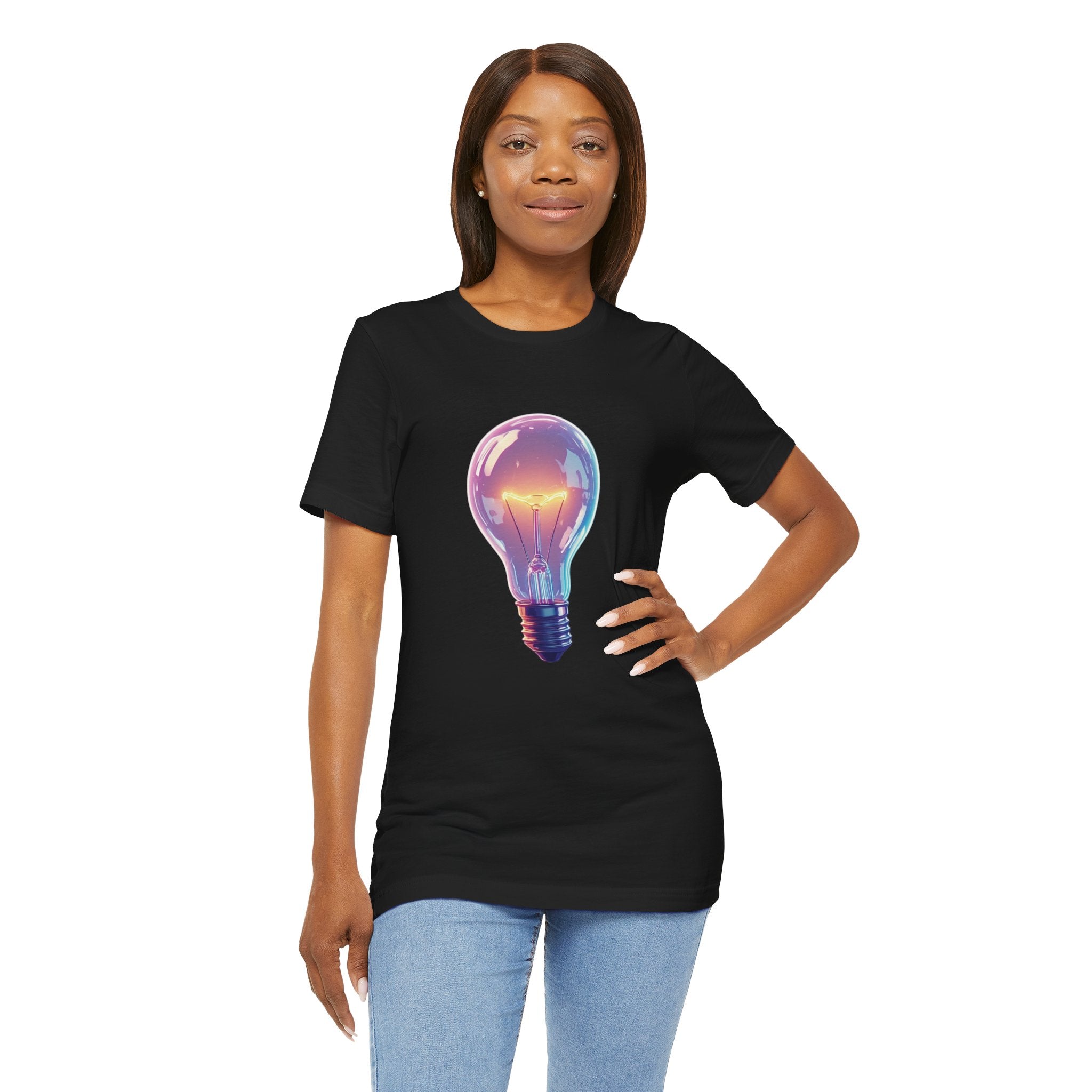 "Bright Ideas" Retro Neon Light Bulb Graphic Tee