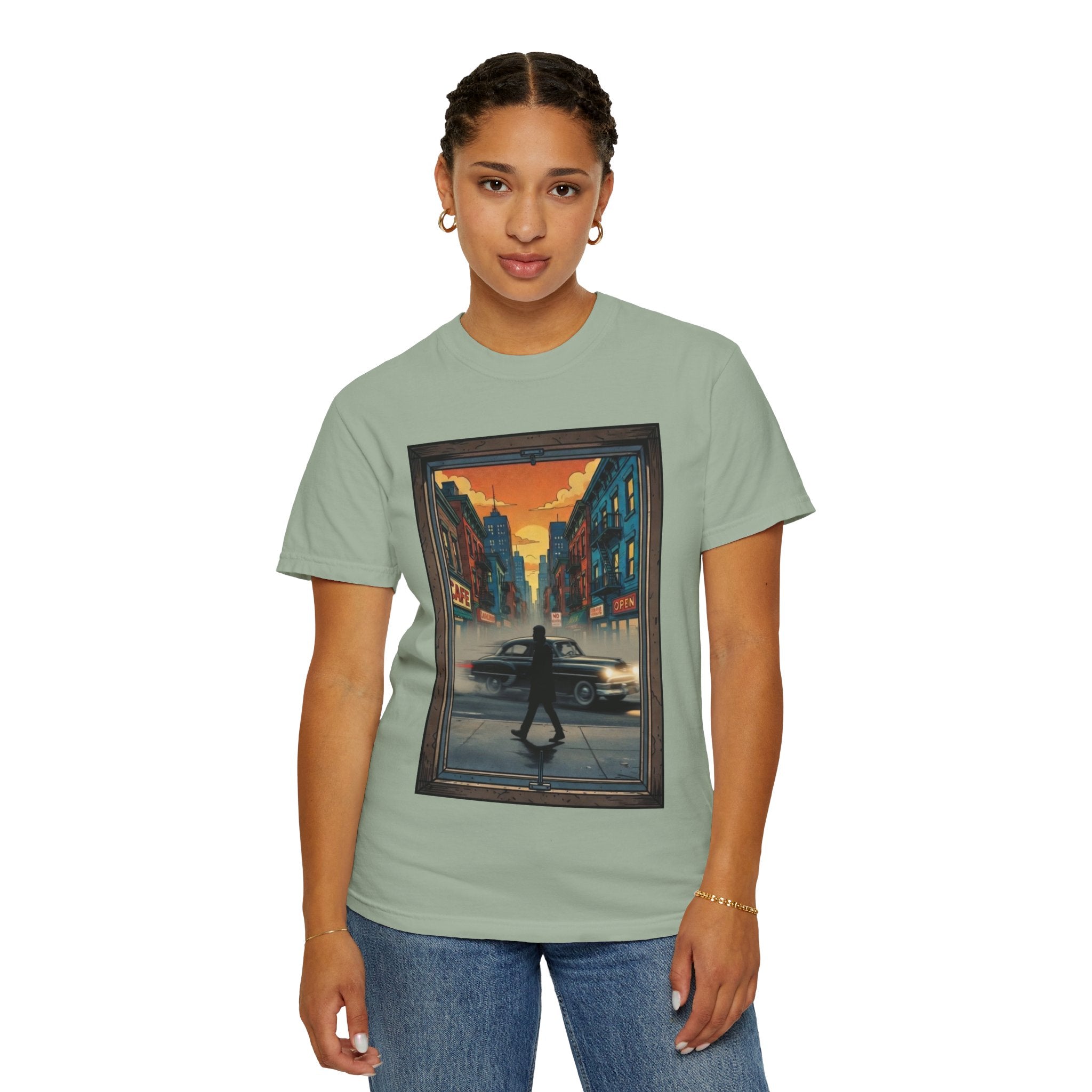 "Walking Alone" City Sidewalk Graphic Tee