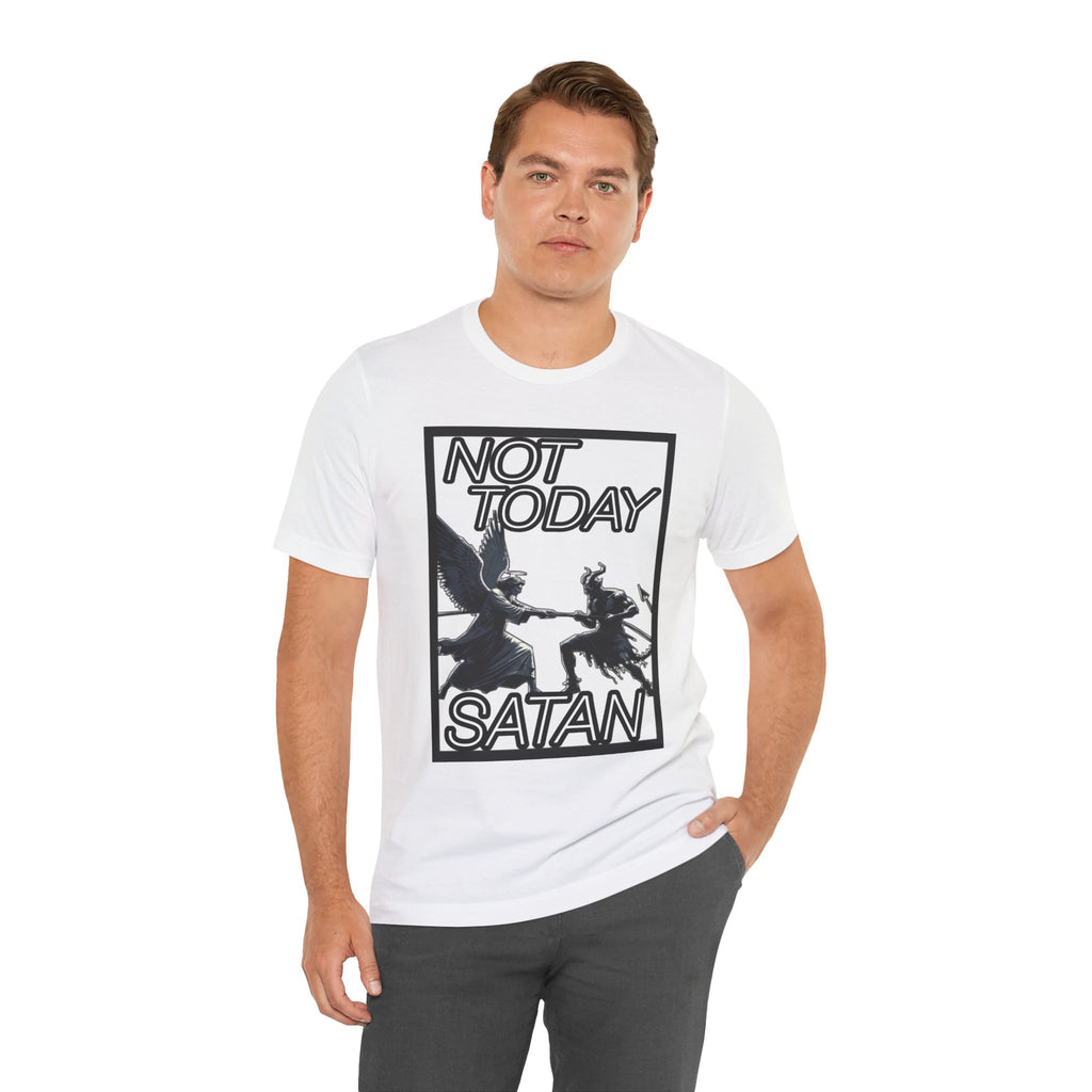 "Not Today Satan" Angel vs Demon Tug Of War Graphic Tee
