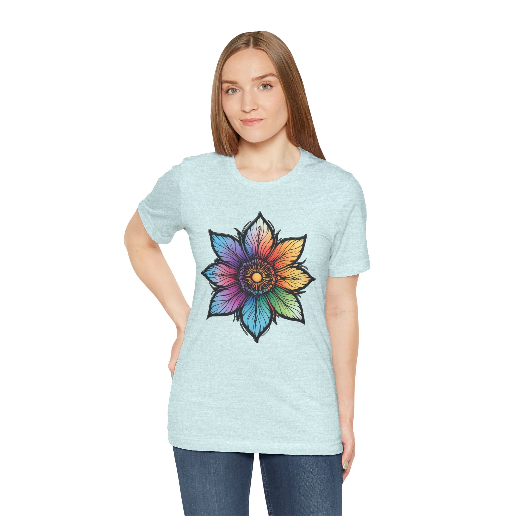"Flower Power" Rainbow Colorful Graphic Tee