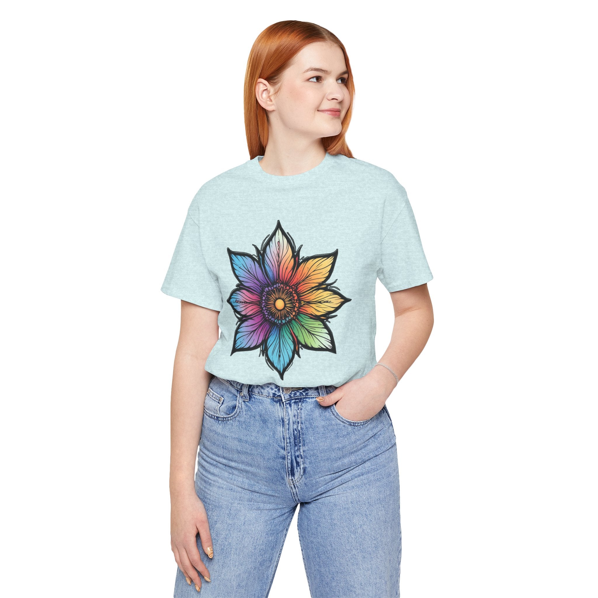 "Flower Power" Rainbow Colorful Graphic Tee
