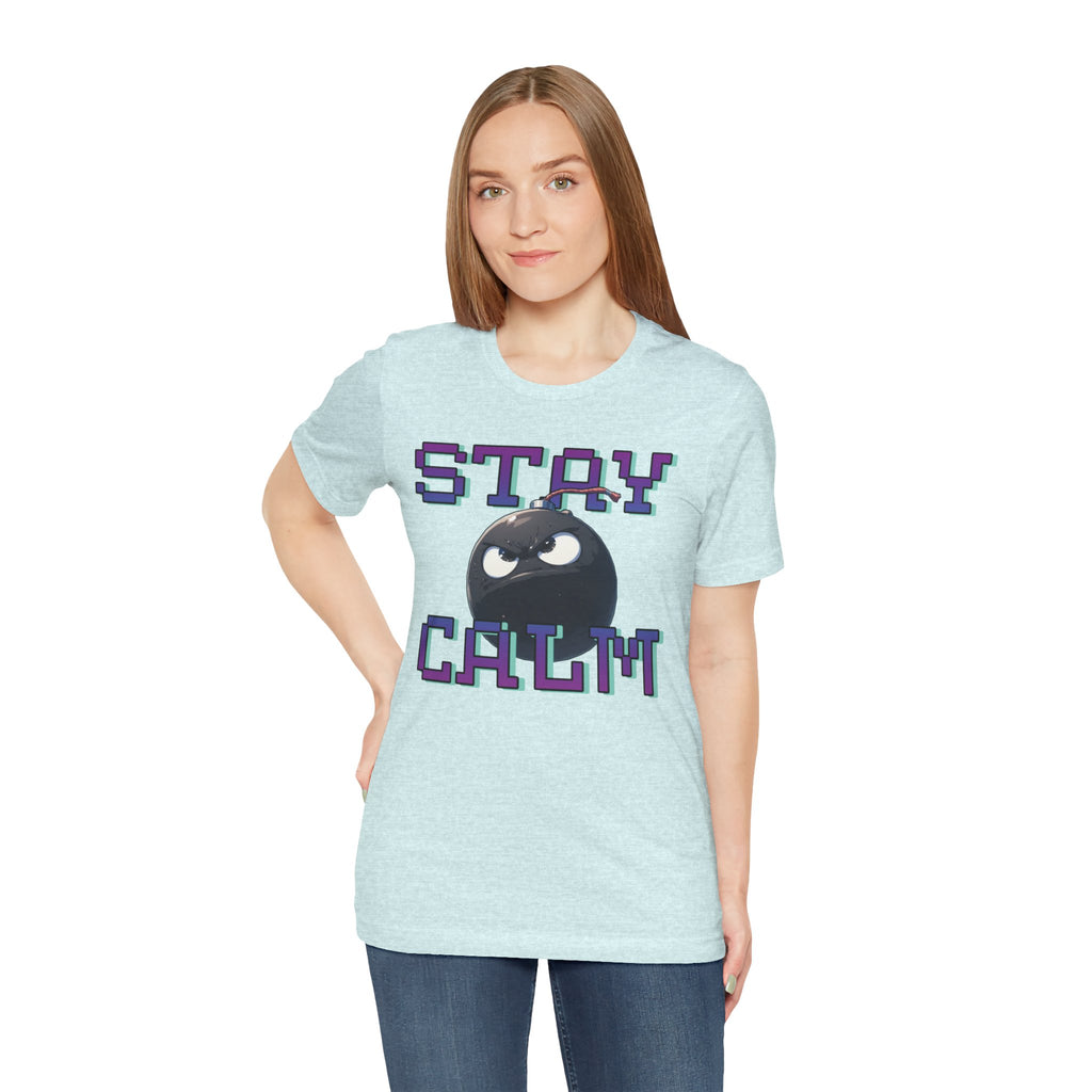 "Stay Calm" Retro Pixel Bomb Graphic Tee