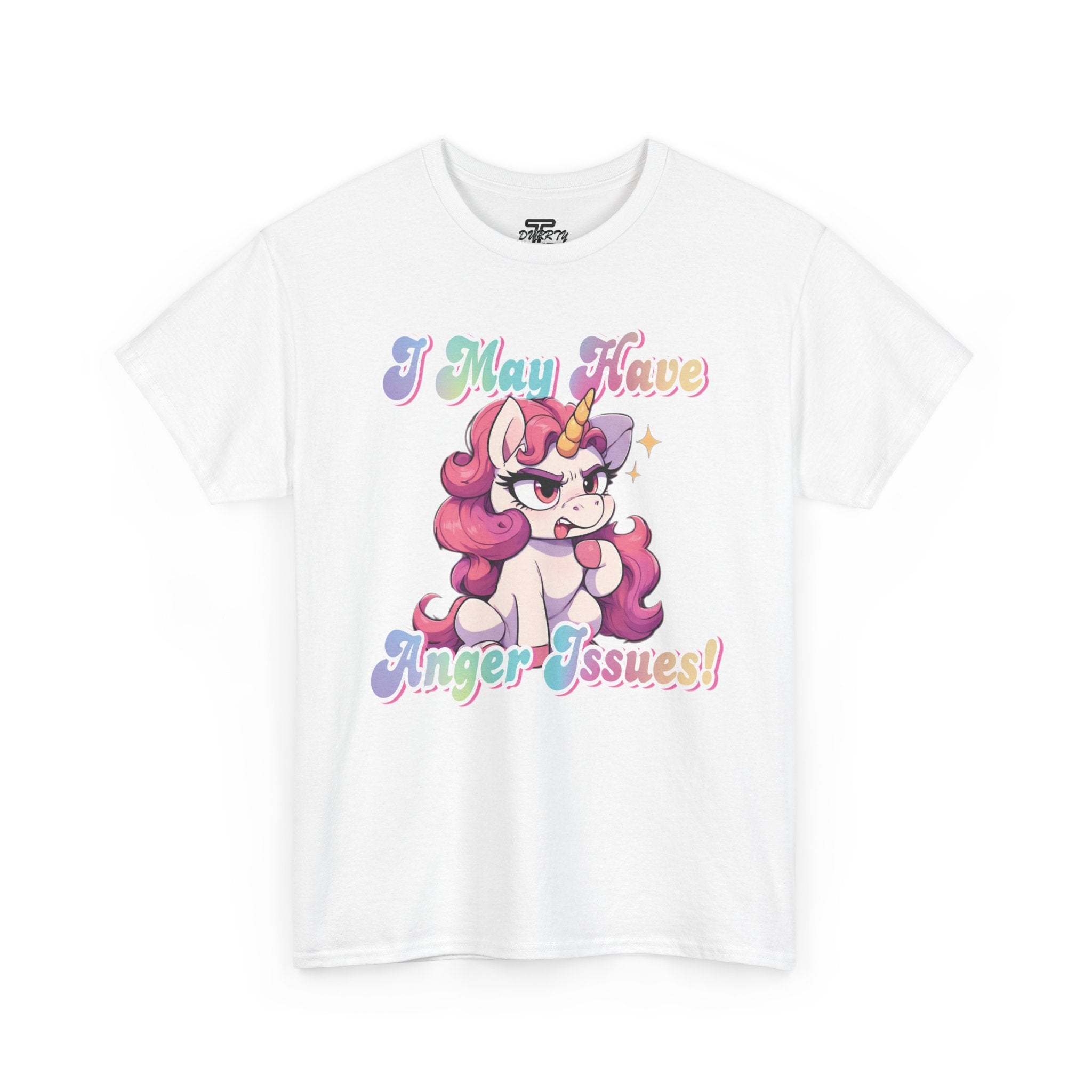 "I May Have Anger Issues" Cute Angry Unicorn Pastel Graphic Tee
