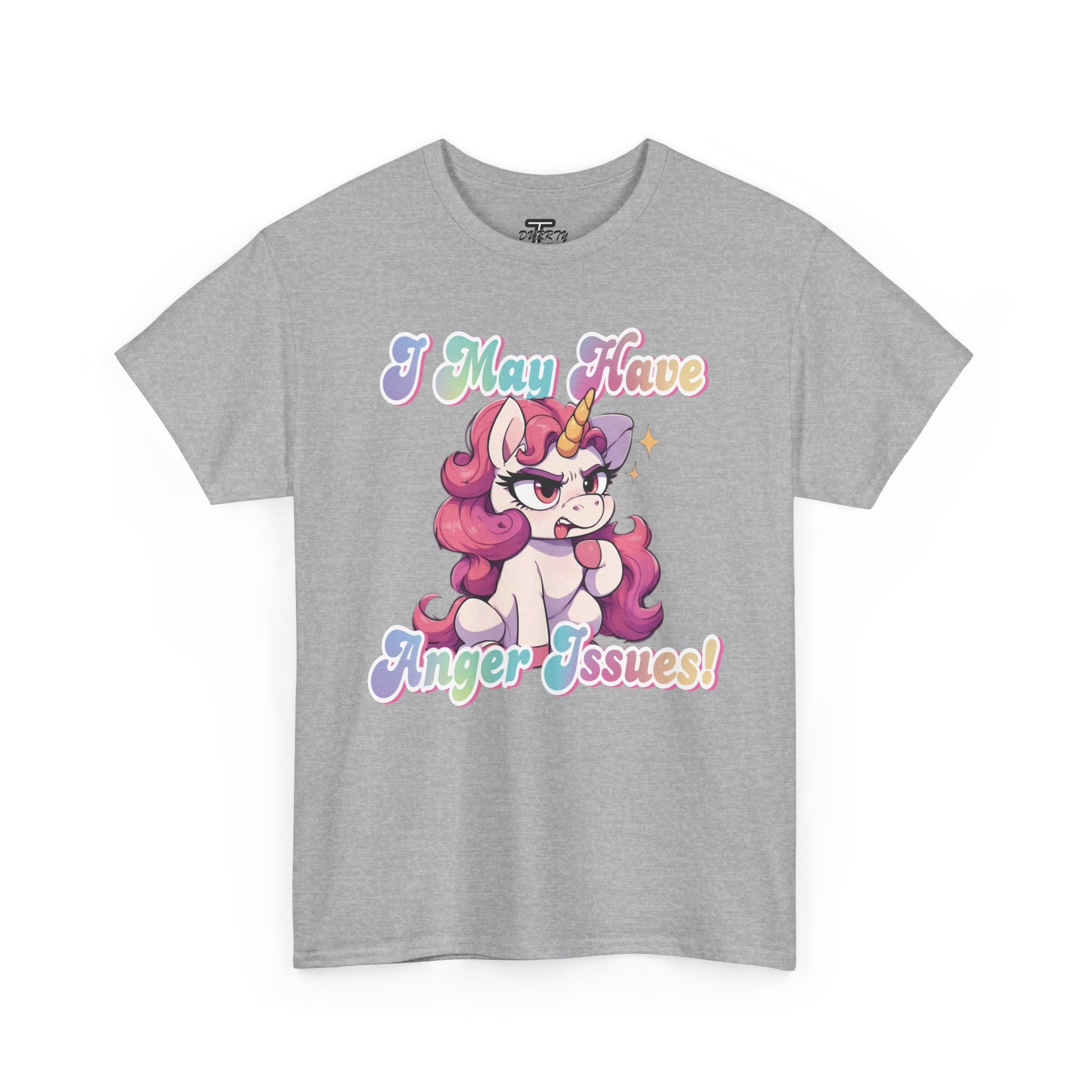 "I May Have Anger Issues" Cute Angry Unicorn Pastel Graphic Tee