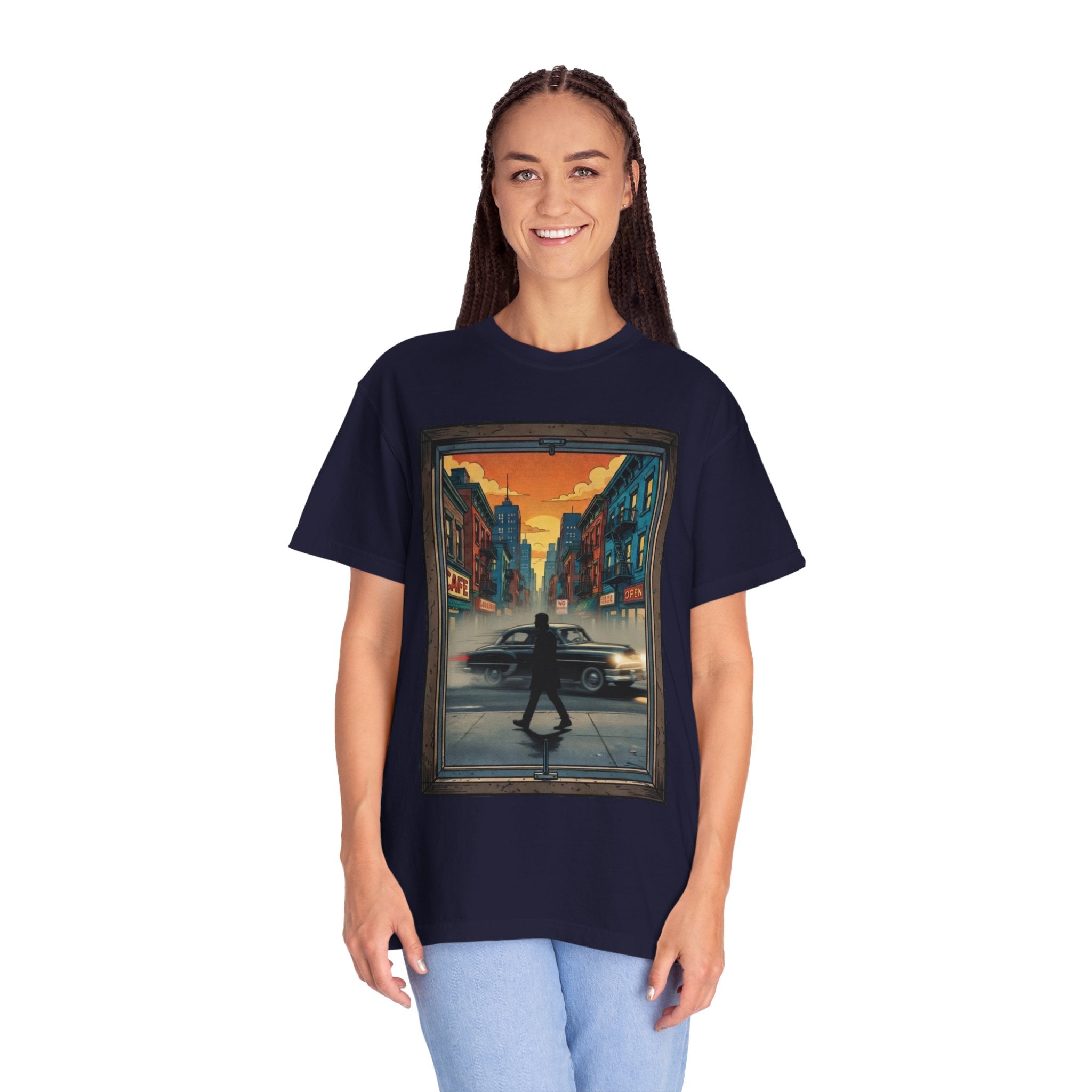 "Walking Alone" City Sidewalk Graphic Tee