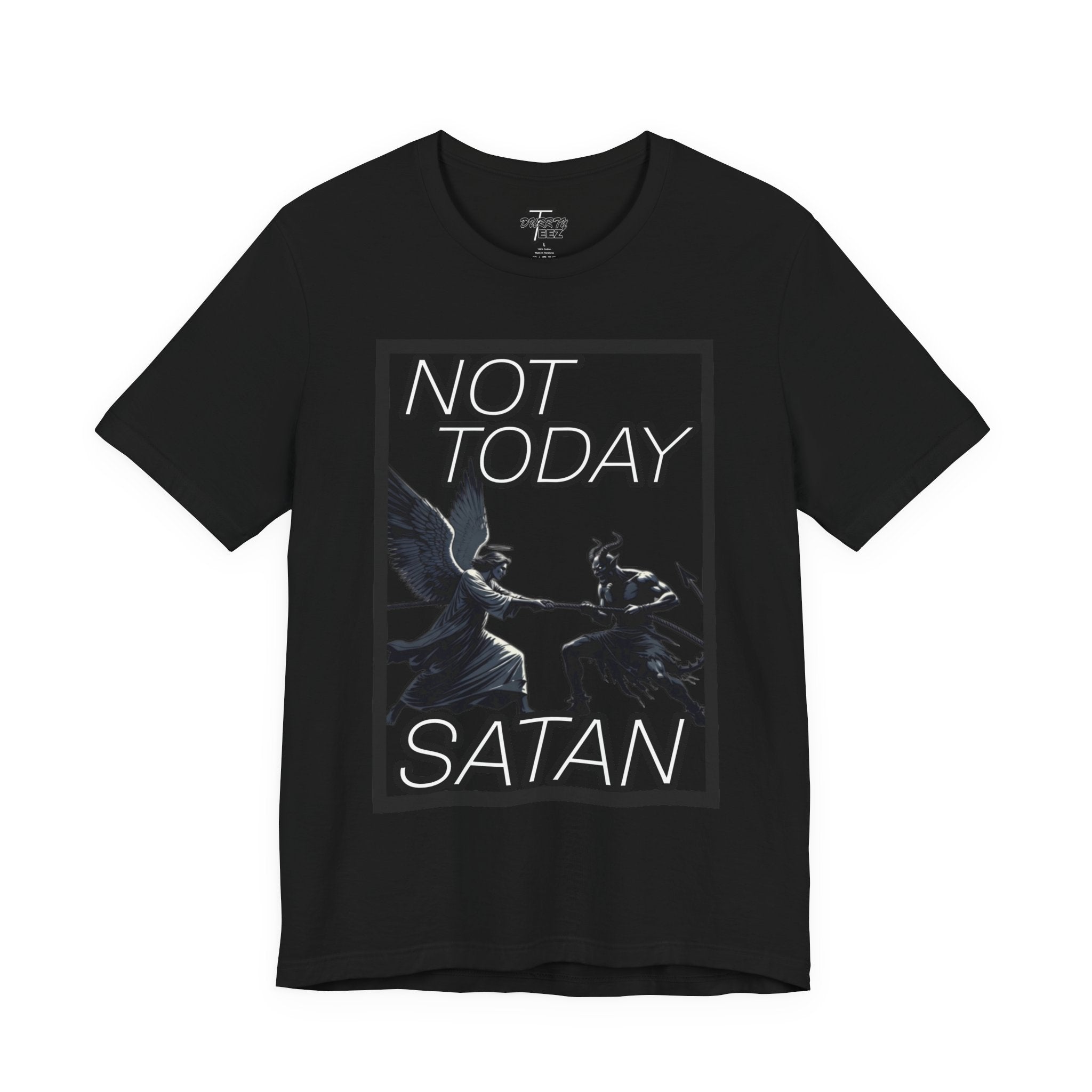"Not Today Satan" Angel vs Demon Tug Of War Graphic Tee