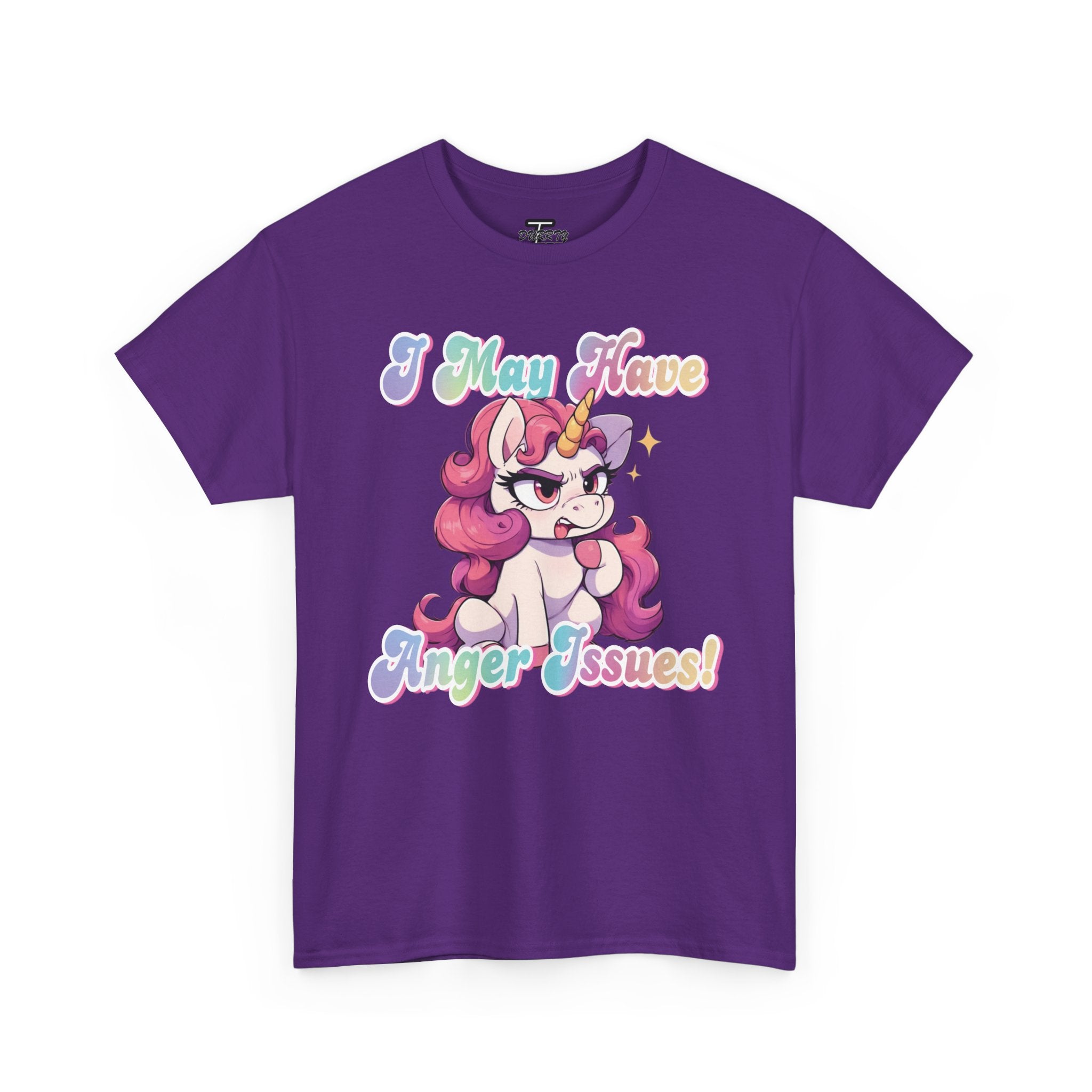 "I May Have Anger Issues" Cute Angry Unicorn Pastel Graphic Tee