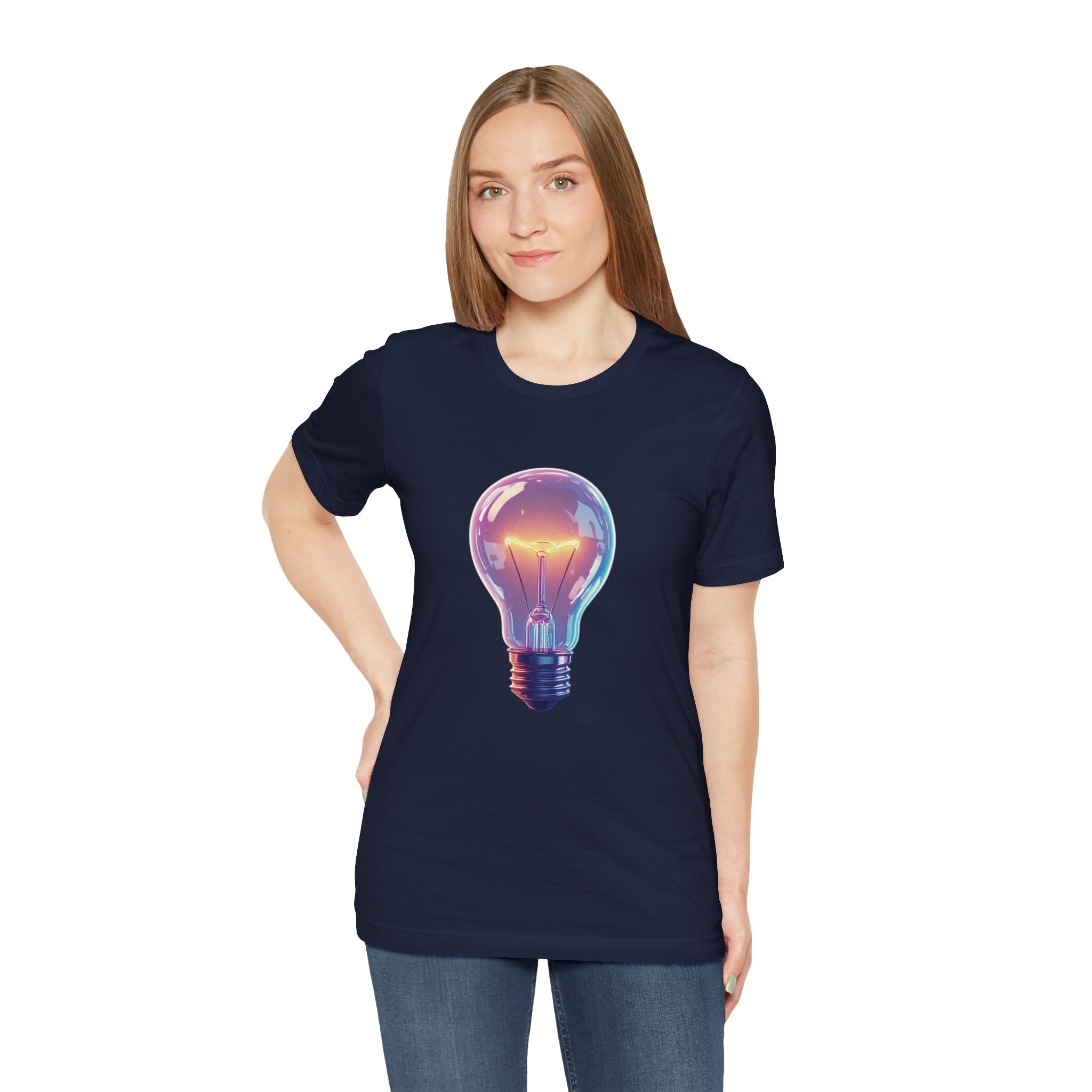 "Bright Ideas" Retro Neon Light Bulb Graphic Tee
