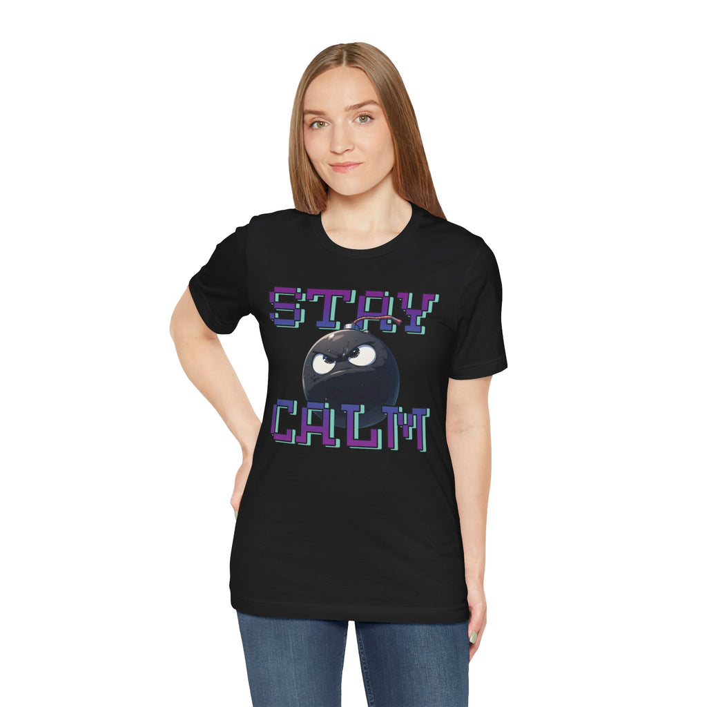"Stay Calm" Retro Pixel Bomb Graphic Tee