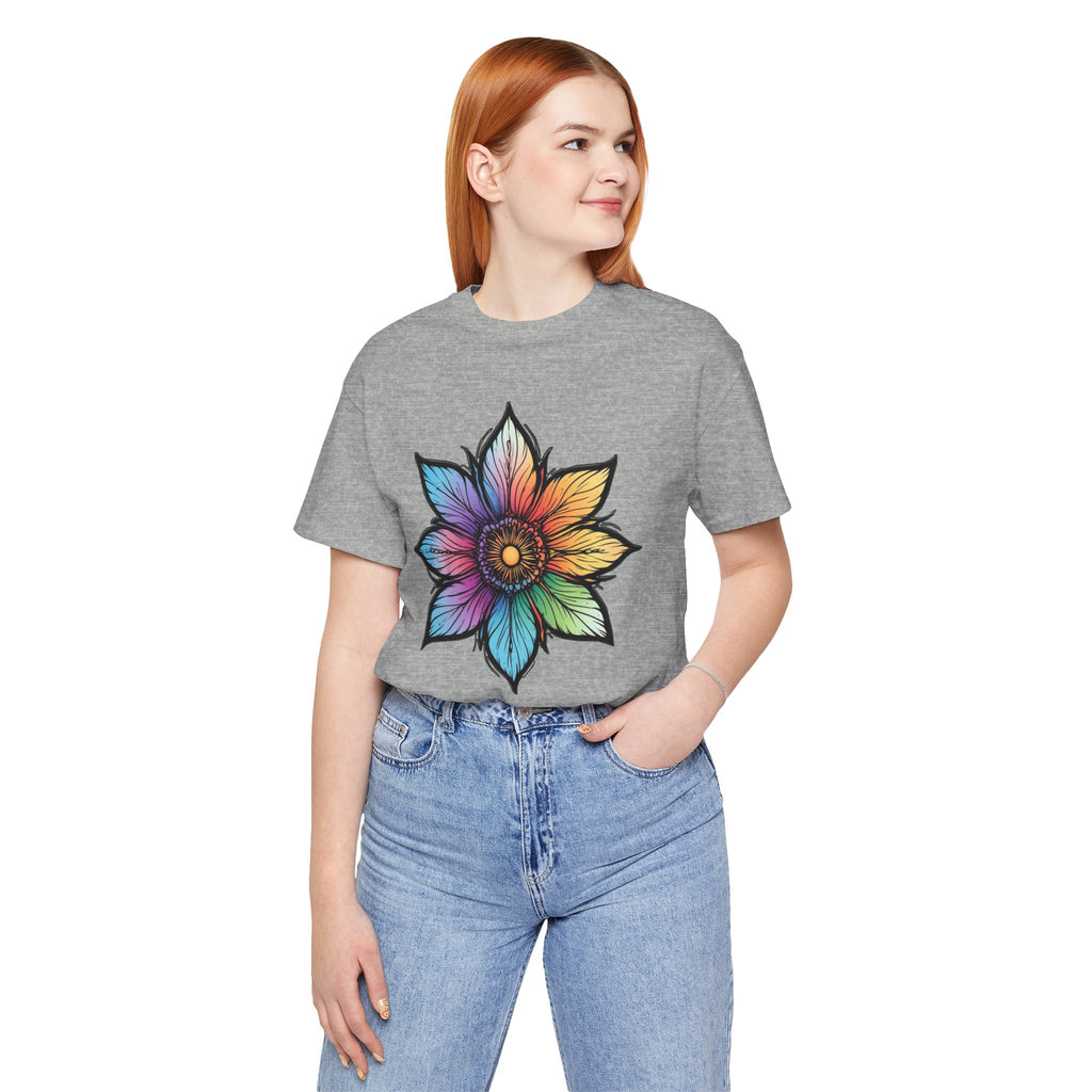 "Flower Power" Rainbow Colorful Graphic Tee